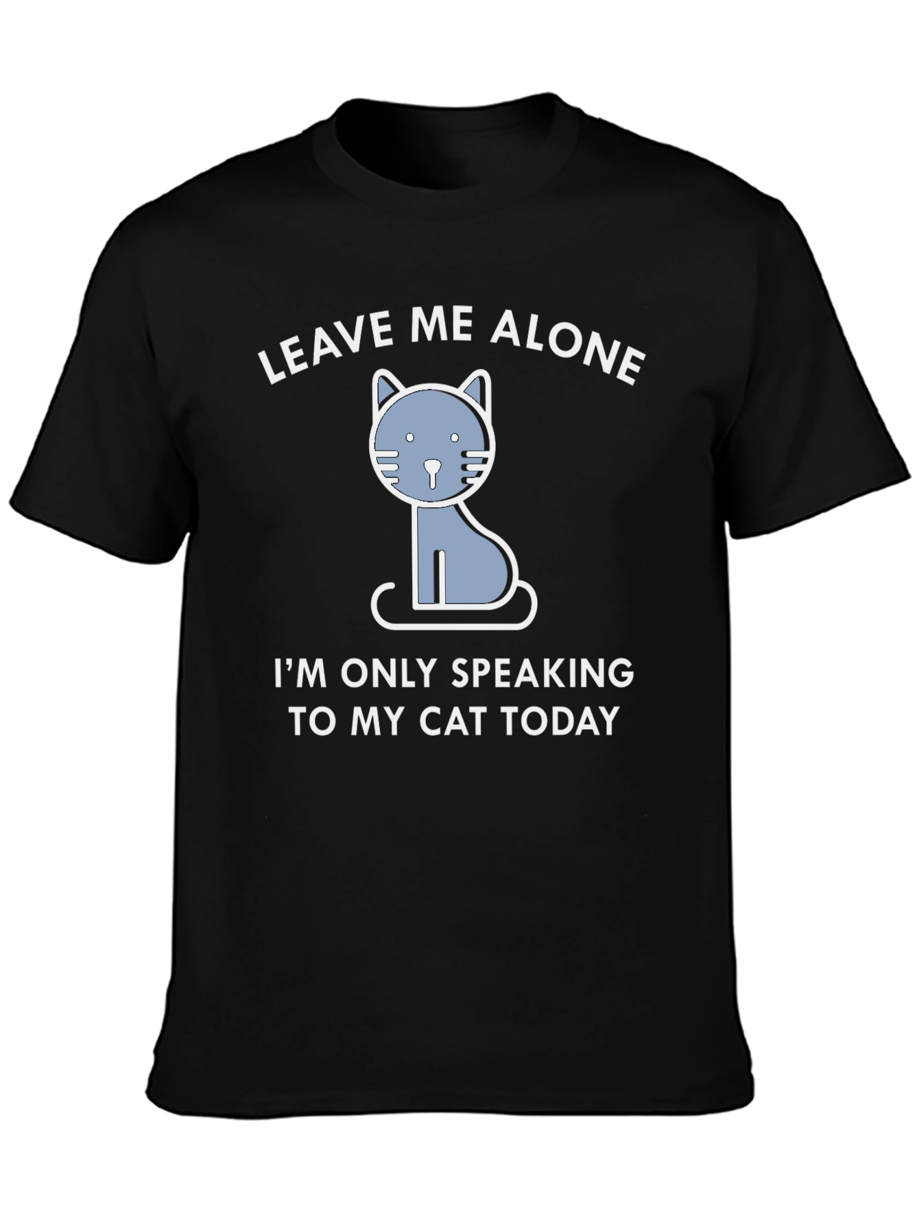 Black Leave Me Alone Cat T-Shirt - Funny Graphic Tee view 3