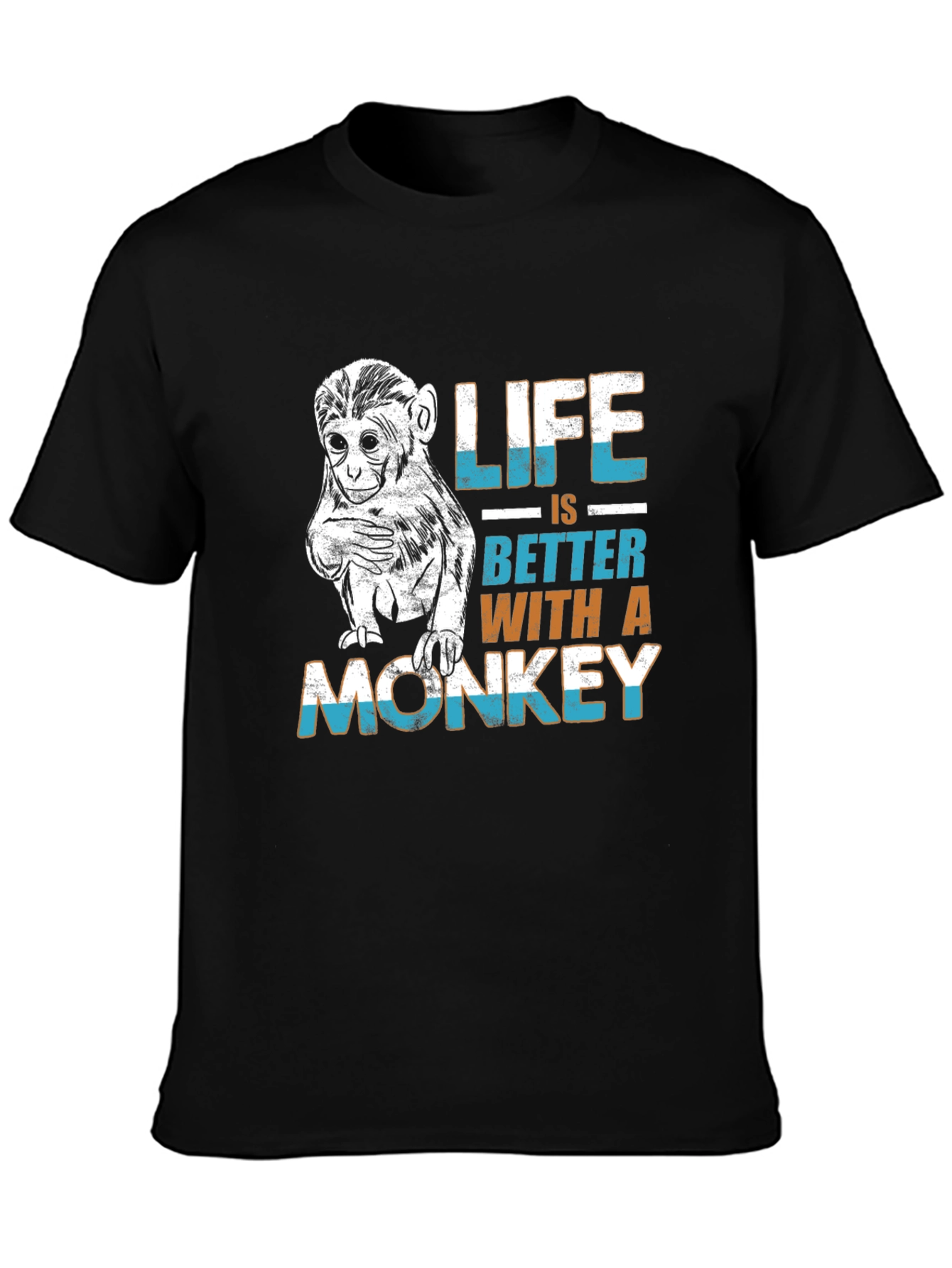 Black Life is Better Monkey Graphic Tee view 3
