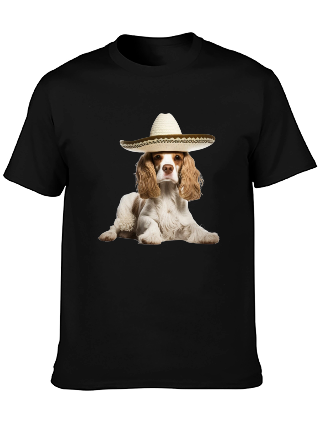 Black Dog Sombrero Graphic Tee - Funny Pet Lover T-Shirt view 3