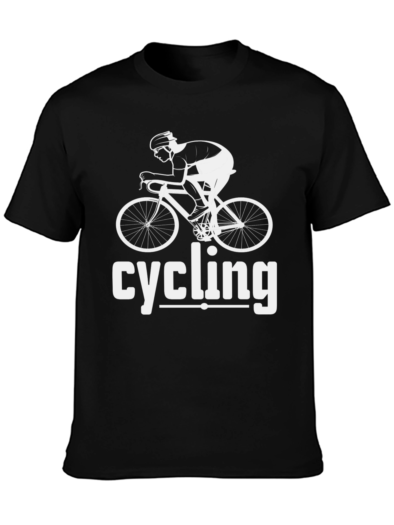 Black Cycling Graphic Tee - Black Cotton Blend view 3