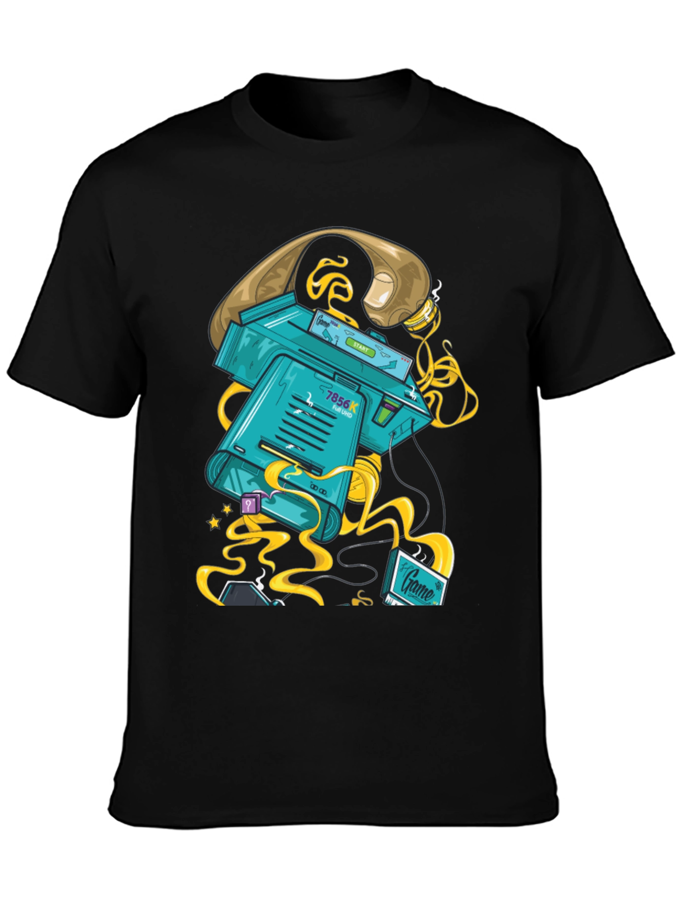 Black Retro Gaming T-Shirt view 3
