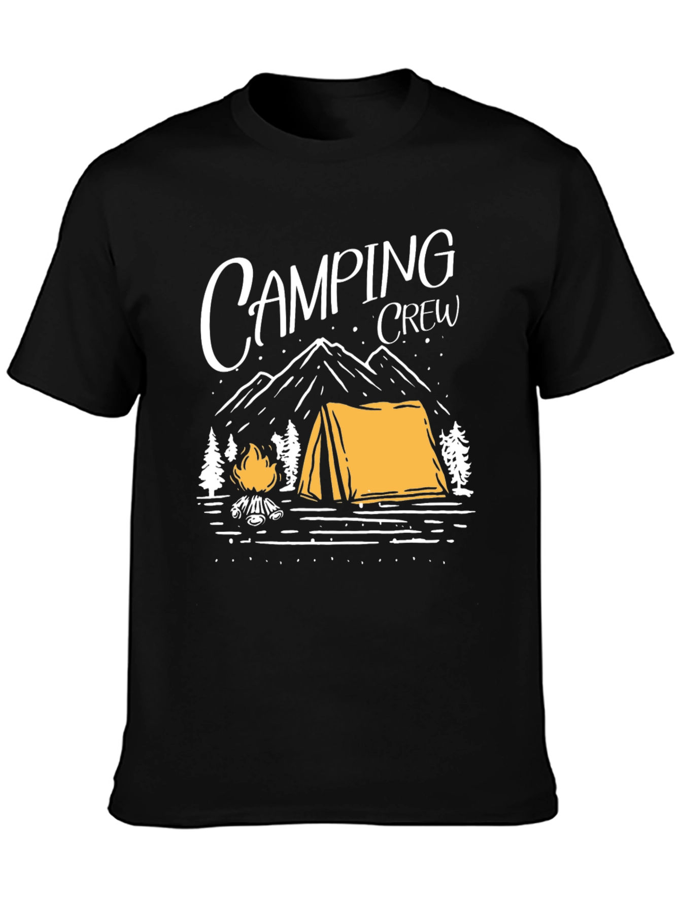 Black Camping Crew Graphic Tee - Outdoor Adventure Shirt view 3