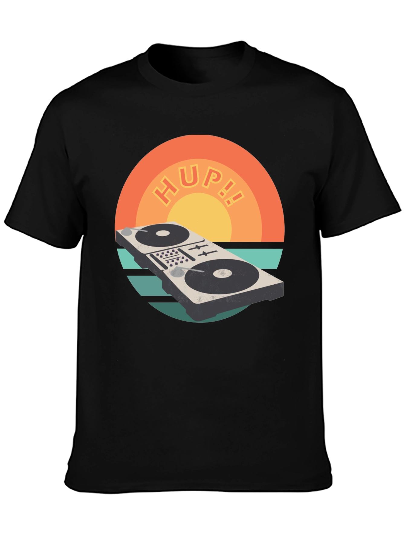 Black Retro DJ Mixer T-Shirt - HUP!! Graphic Tee view 3