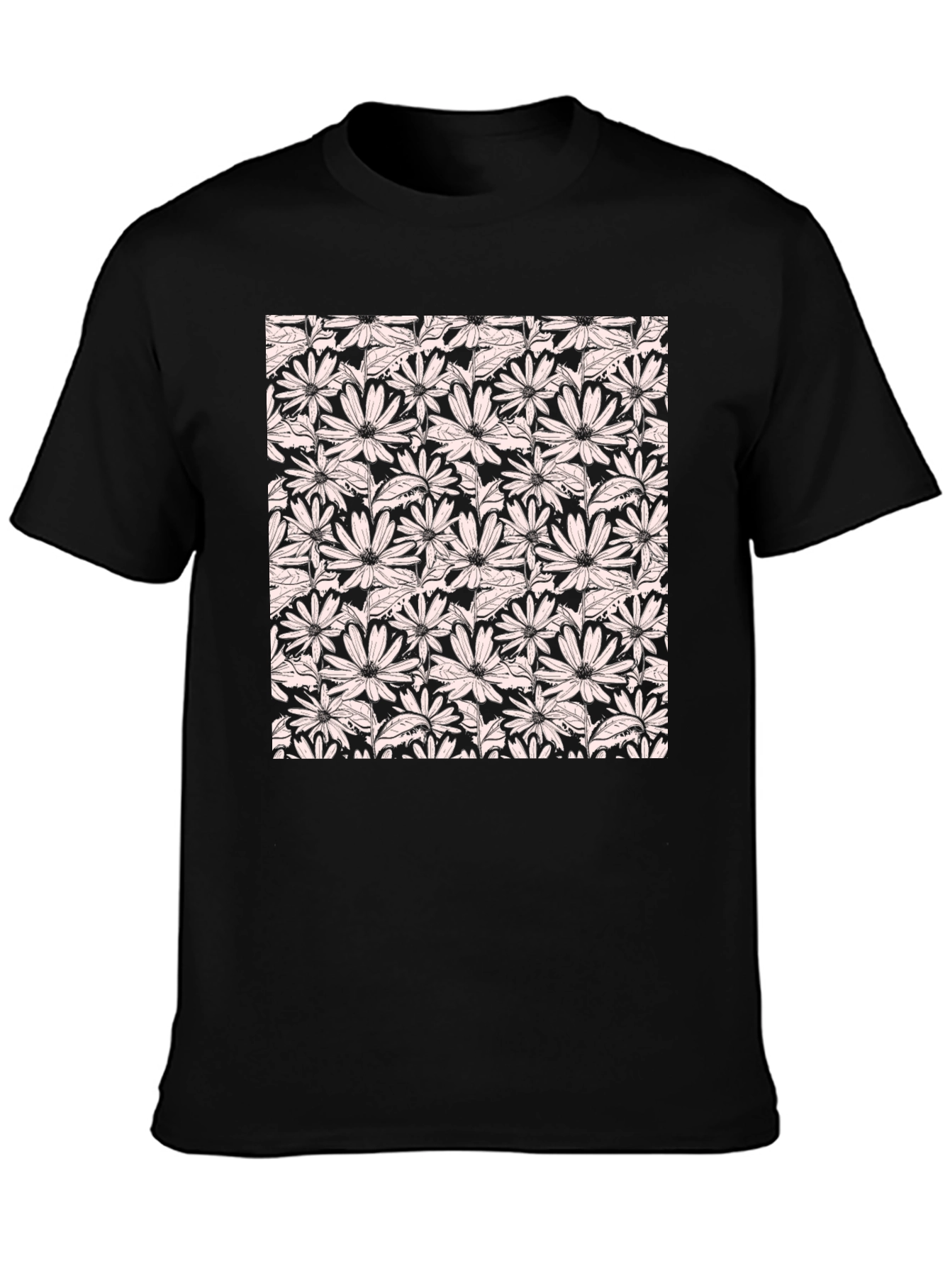 Black Floral Pattern Tee view 3