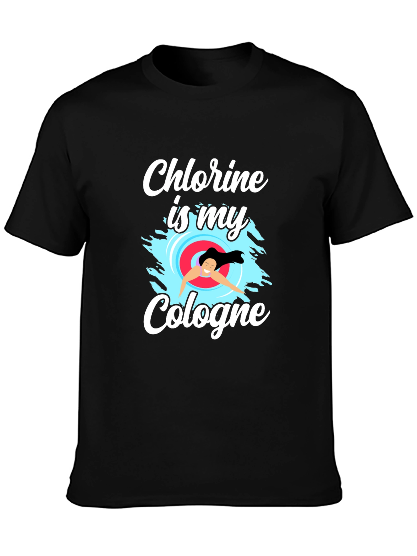 Black Chlorine Is My Cologne T-Shirt - Swimmer Gift view 3