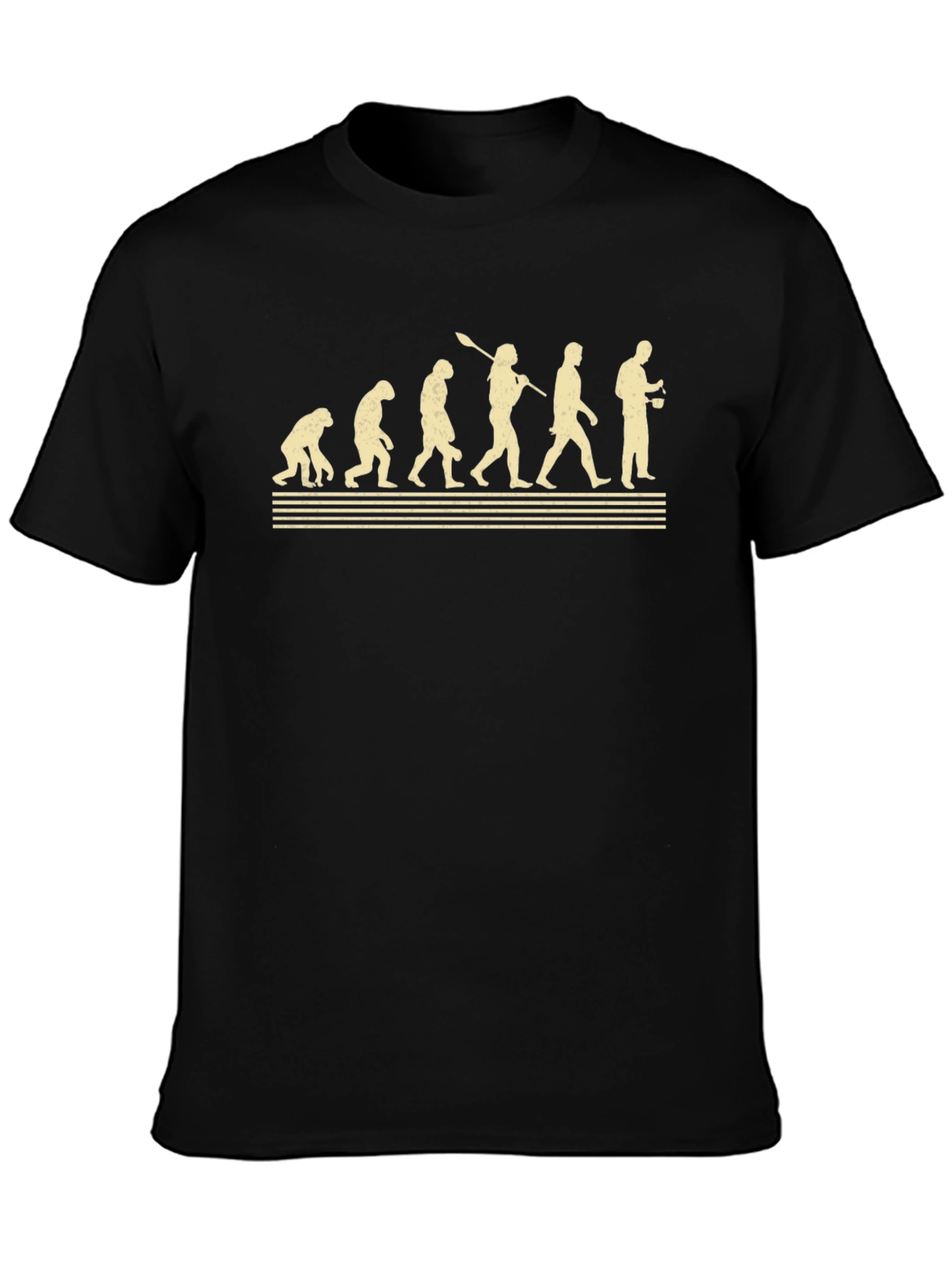 Black Evolution of Man Coffee Drinker T-Shirt view 3