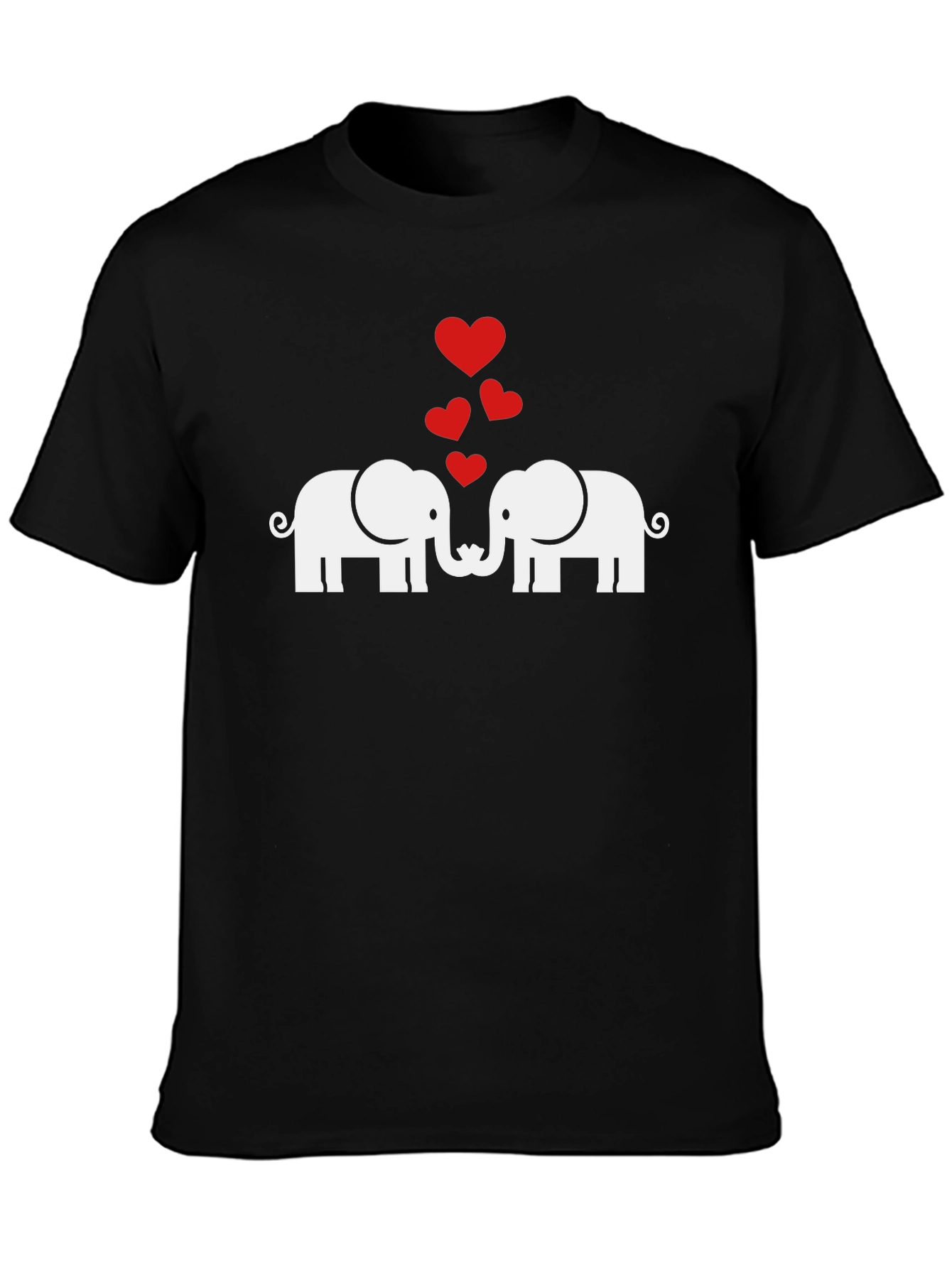 Black Elephant Love Graphic T-Shirt - Soft Cotton Blend view 3