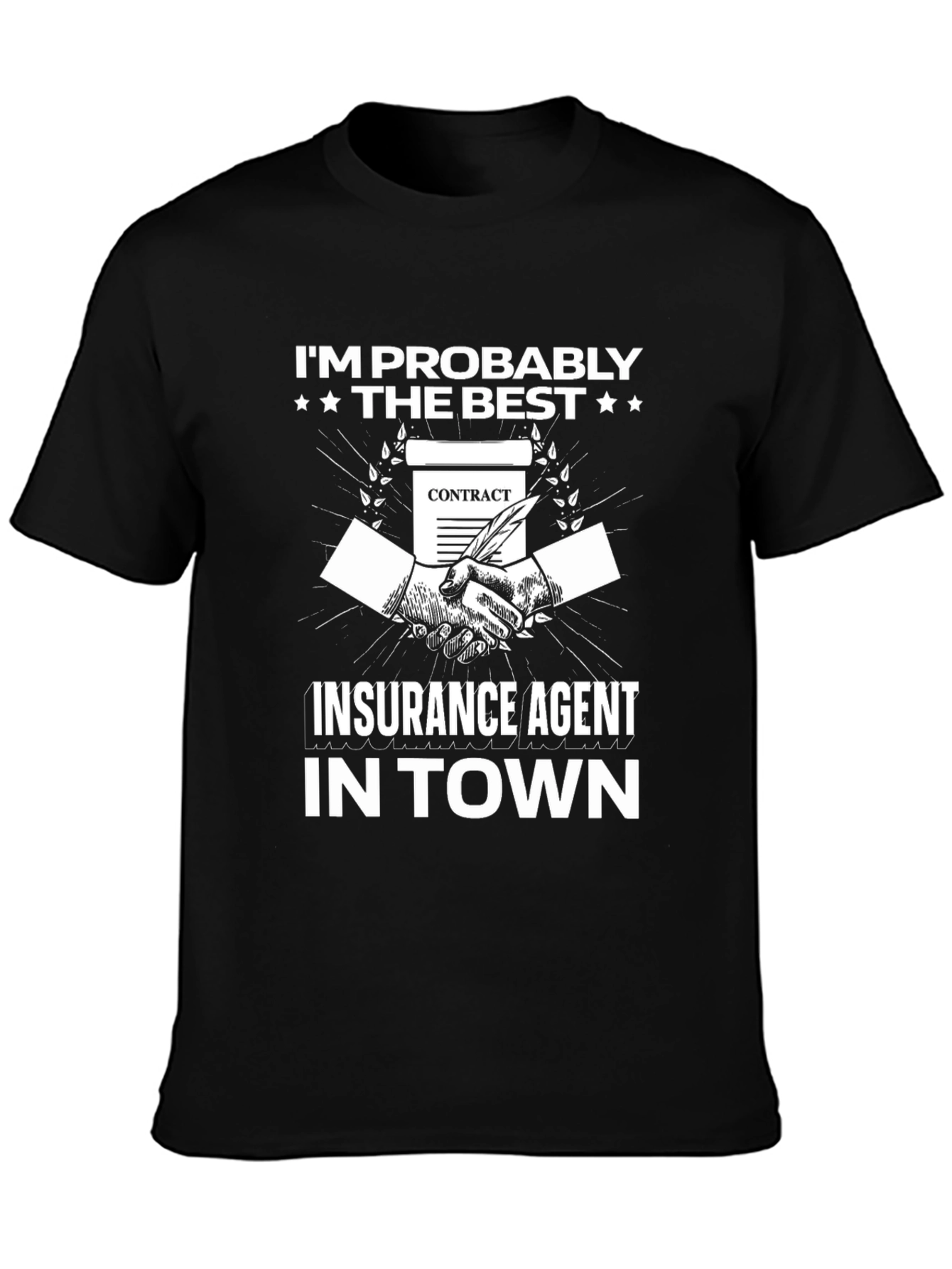 Black Best Insurance Agent T-Shirt view 3