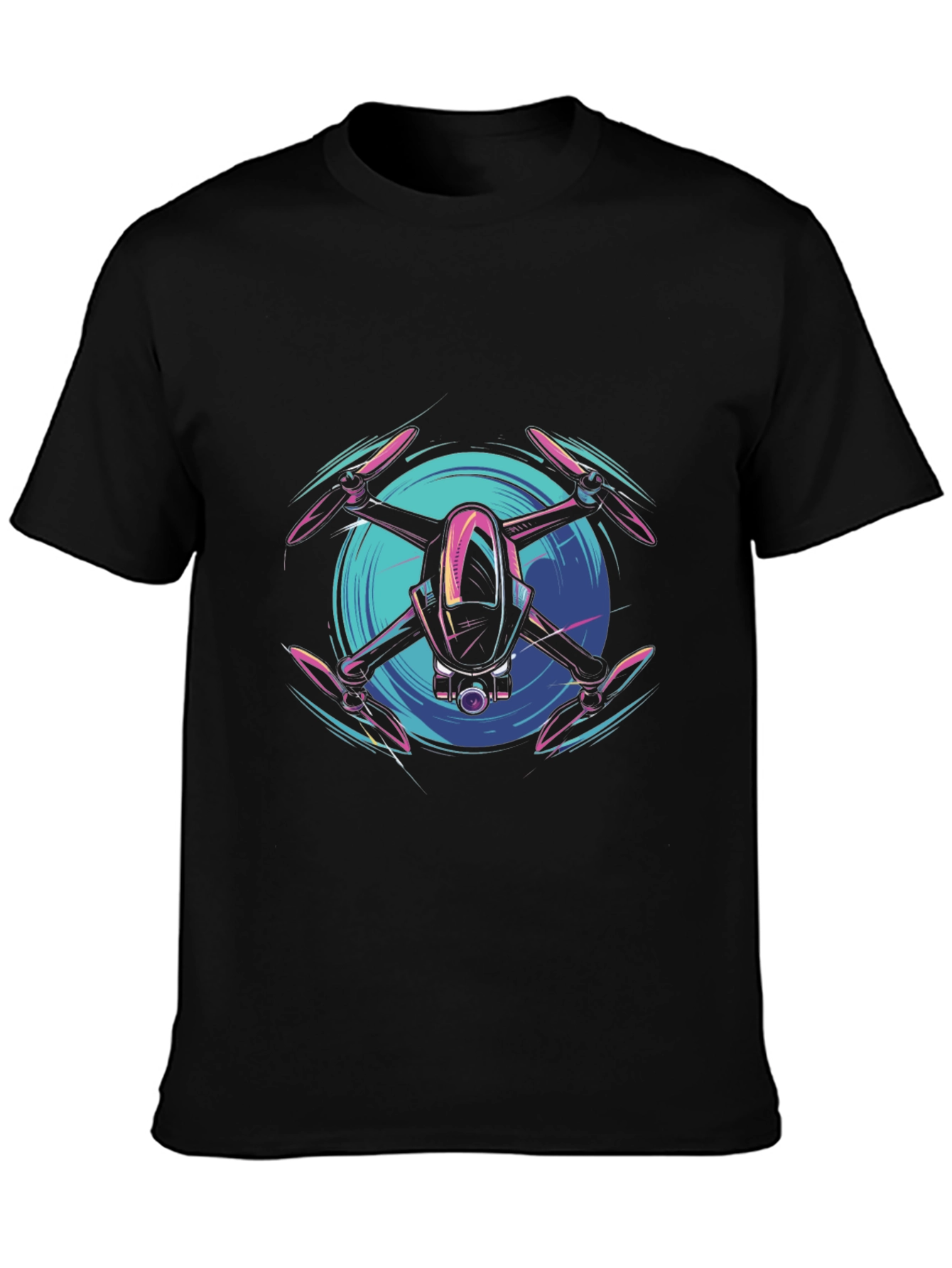 Black Drone Graphic Tee - Modern Tech Style view 3