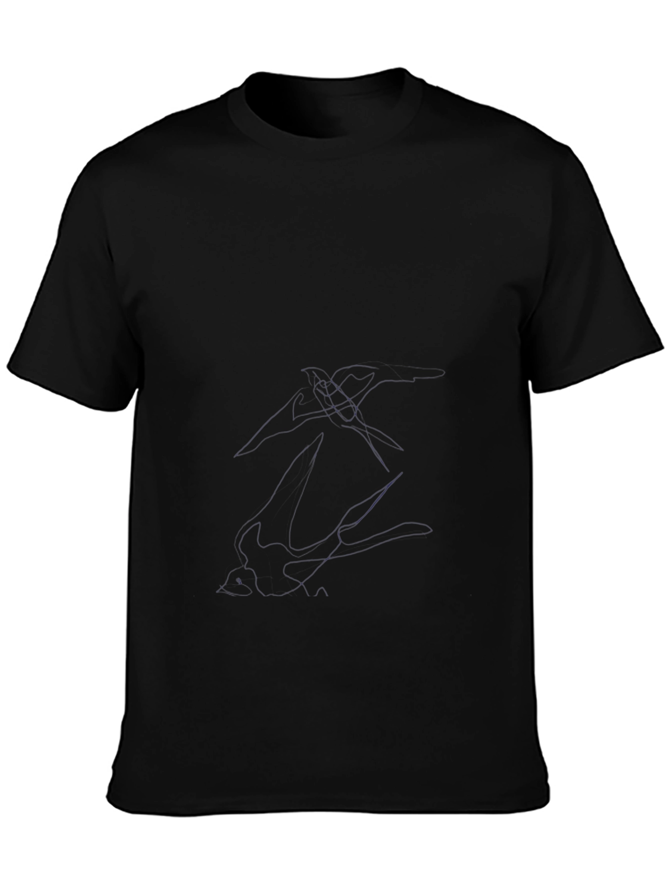 Black Men's Solid Black Crew Neck T-Shirt view 3