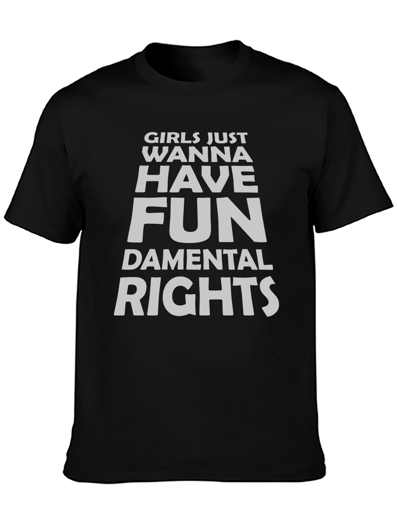 Black Girls Wanna Have Fun Rights T-Shirt - Black view 3