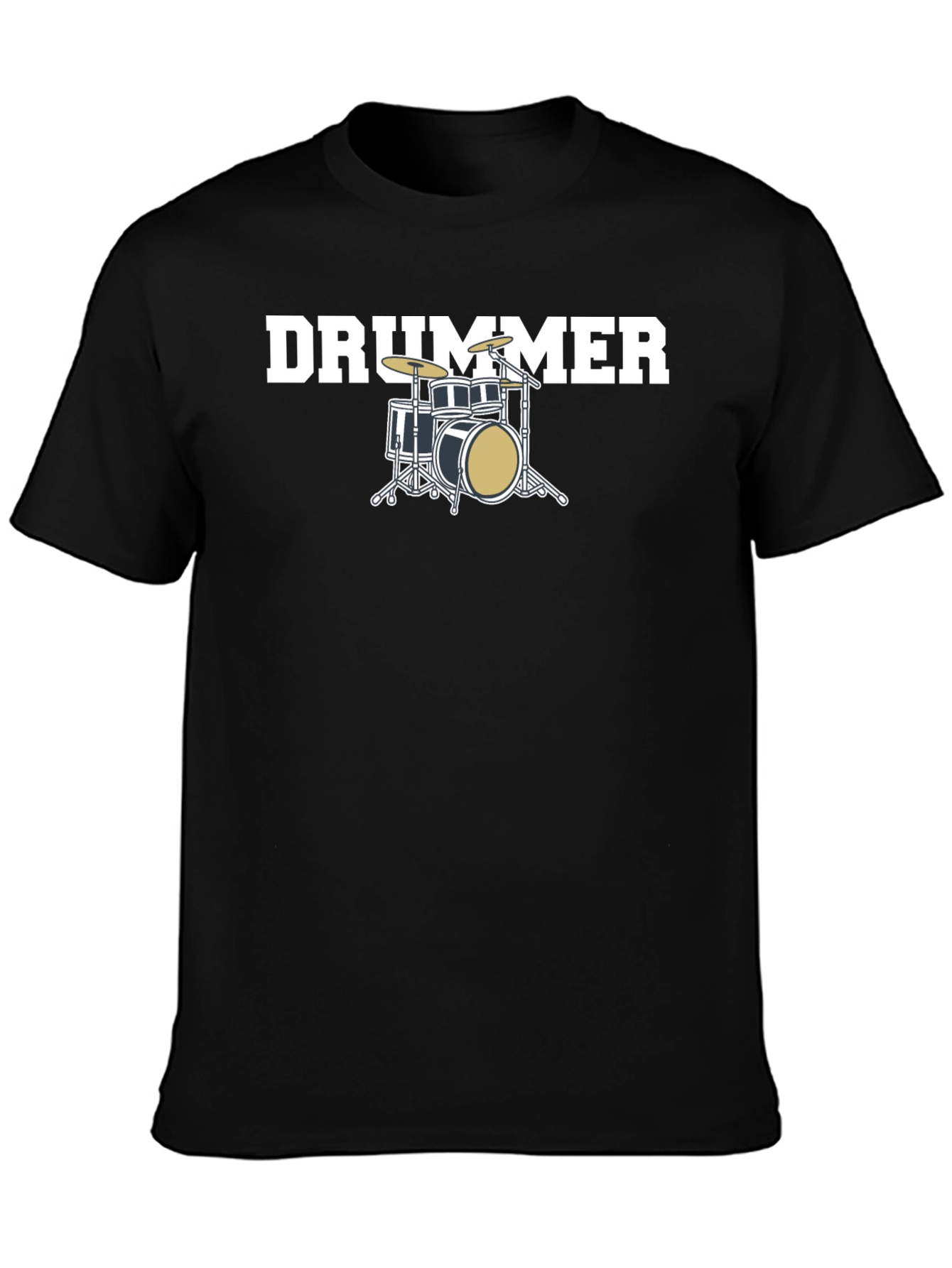 Black Drummer T-Shirt - Music Lover Tee view 3