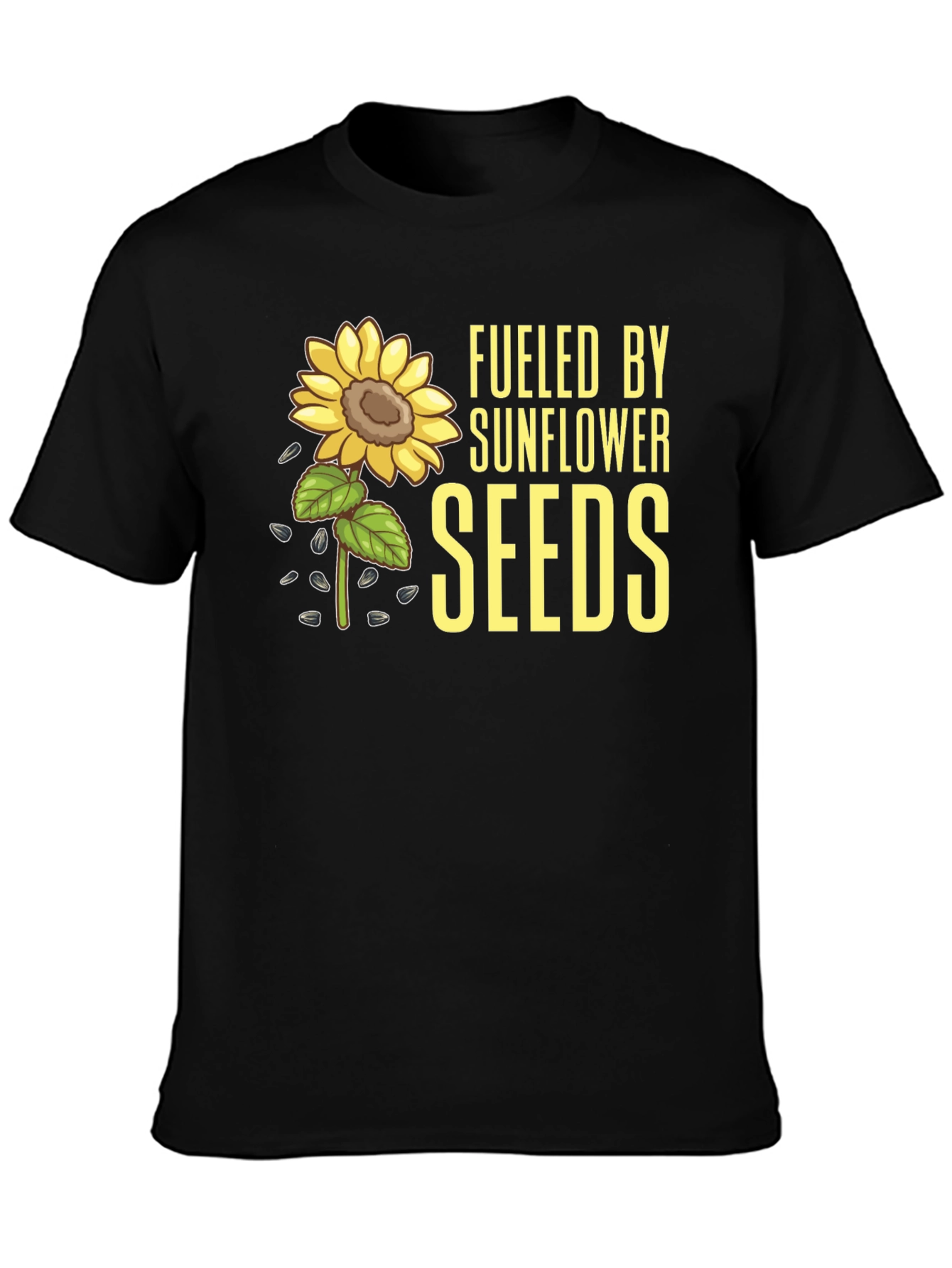 Sunflower Seeds Graphic Tee - Black Cotton T-Shirt - 3