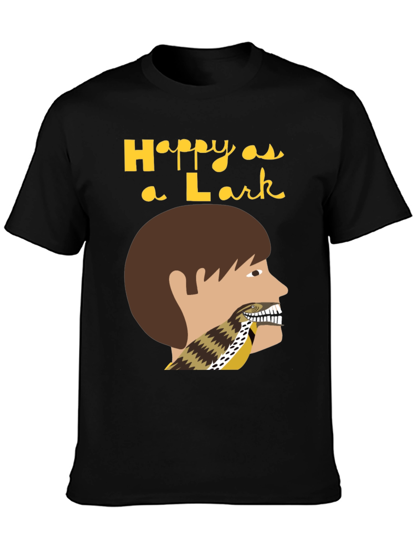 Black Happy as a Lark T-Shirt view 3