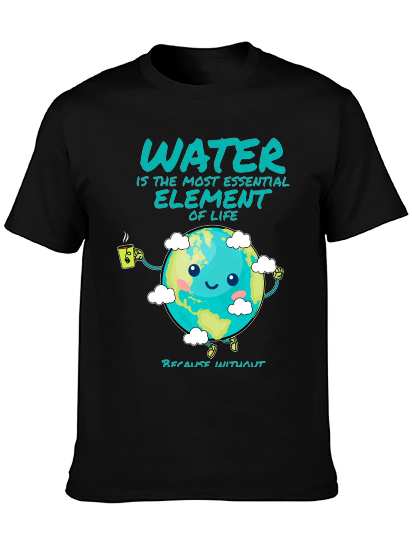 Black Essential Water Element Graphic Tee view 3