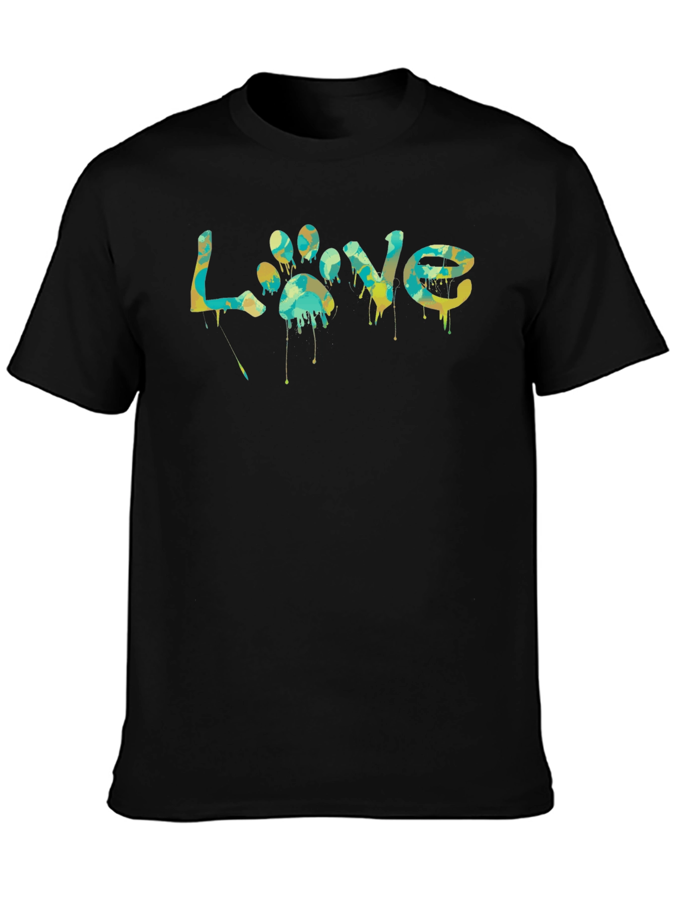 Black Love Paw Print Graphic T-Shirt - Unisex view 3