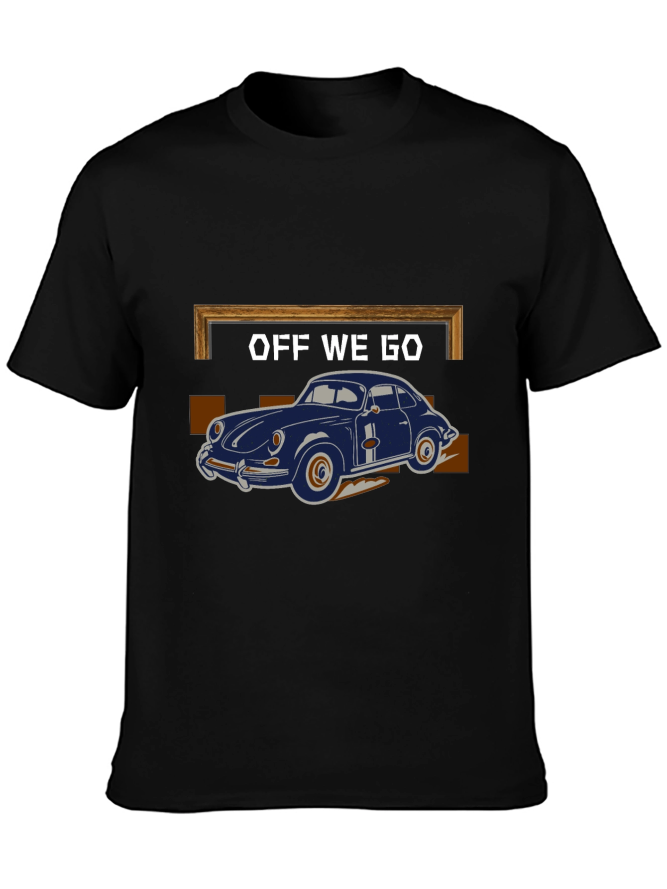 Black Off We Go Car Graphic T-Shirt view 3