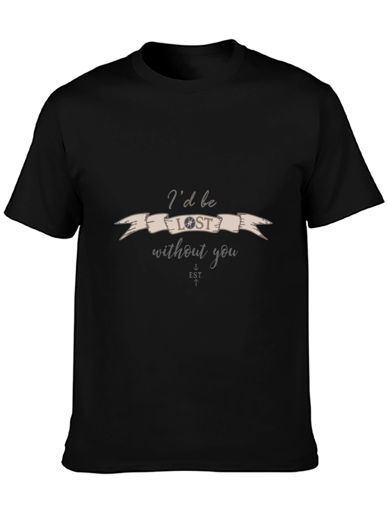 Black Lost Without You Graphic Tee - Black view 3