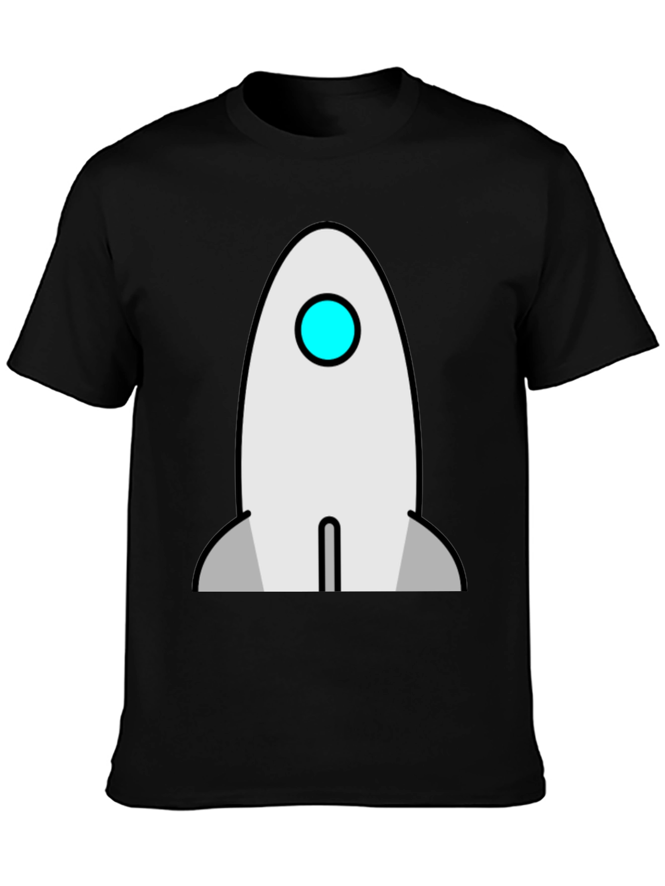 Black Rocket Graphic T-Shirt - Black Cotton Crew Neck Tee view 3