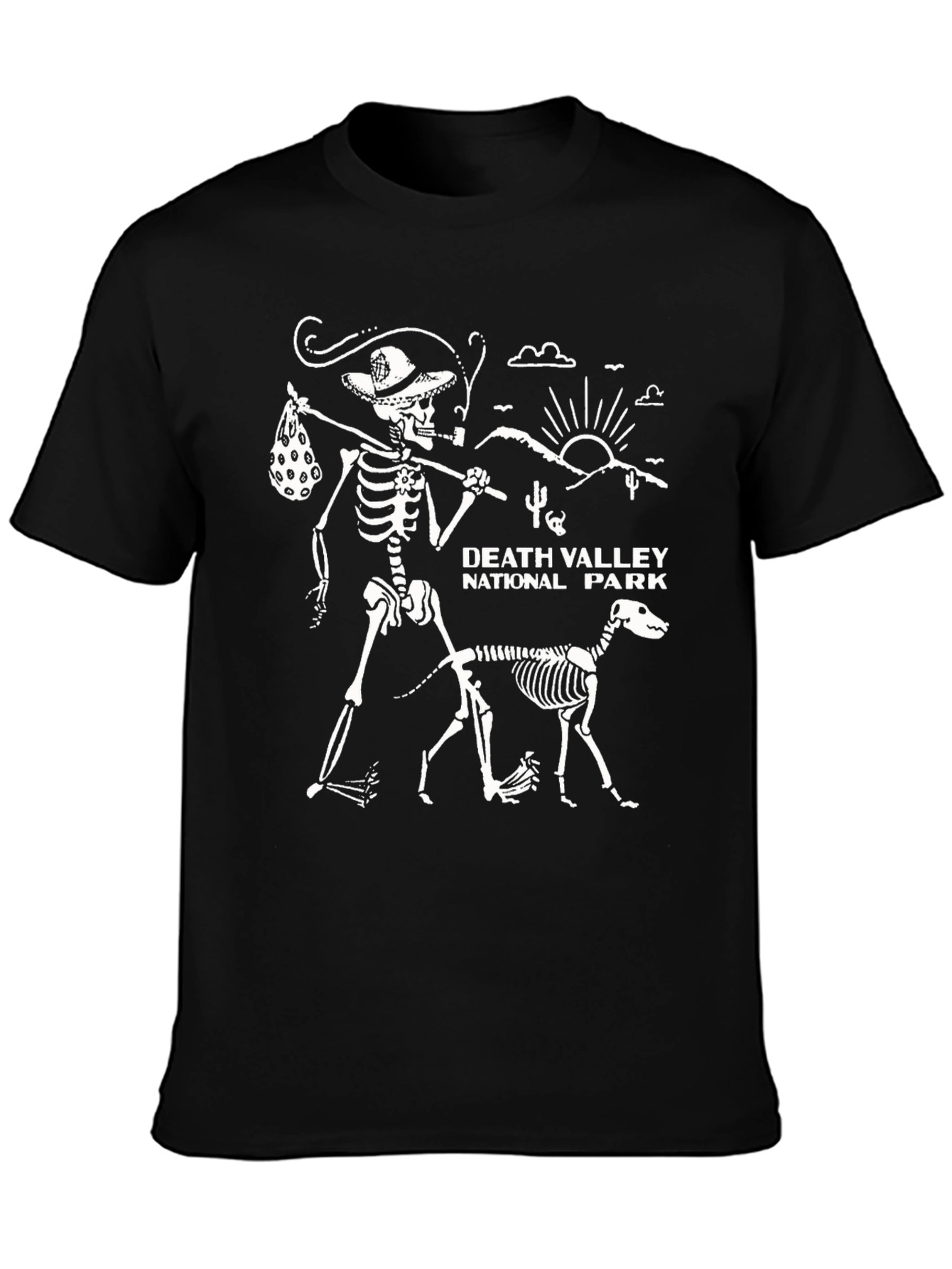 Black Death Valley National Park Skeleton T-Shirt view 3