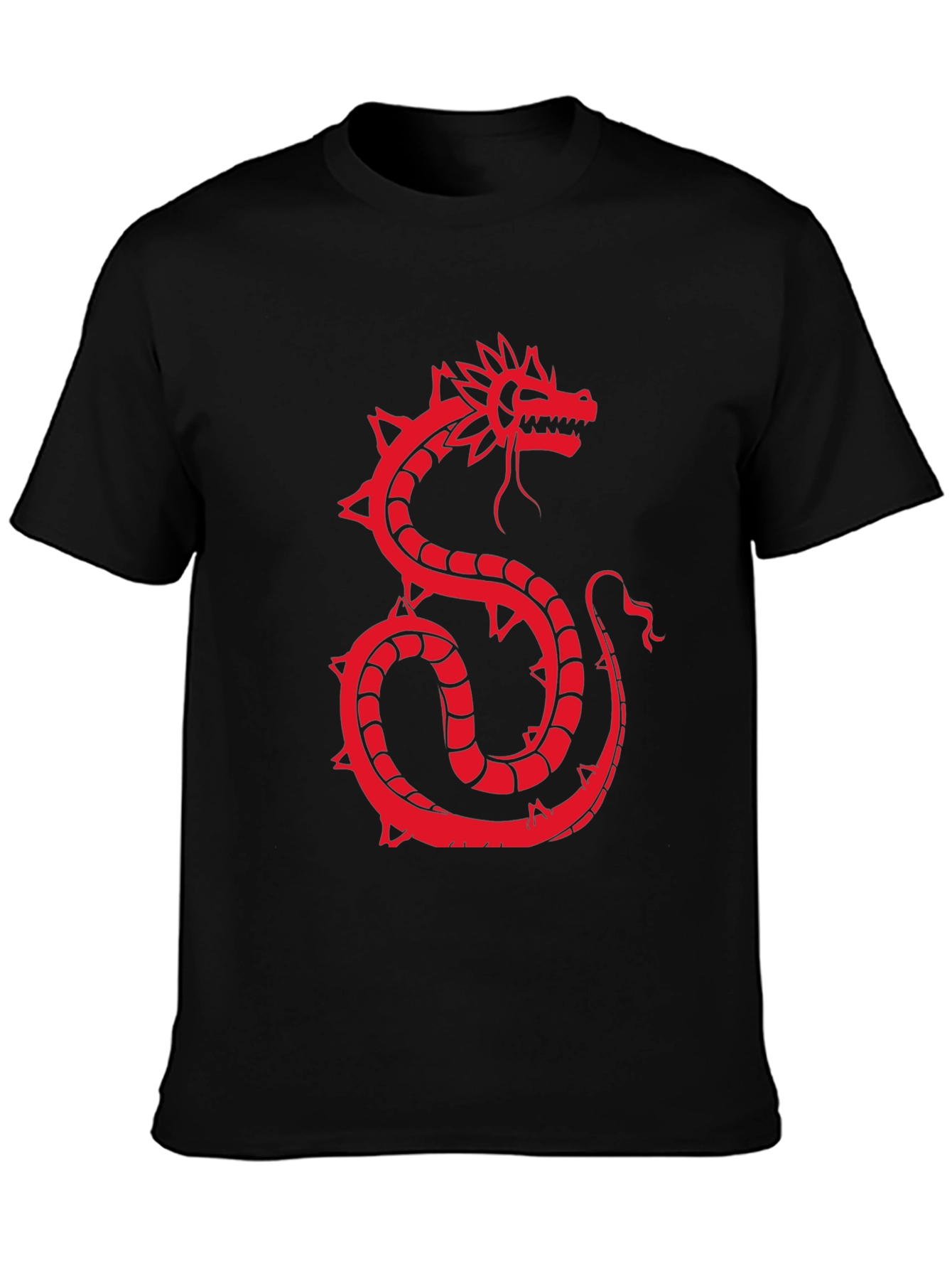 Black Red Dragon Graphic Black T-Shirt view 3