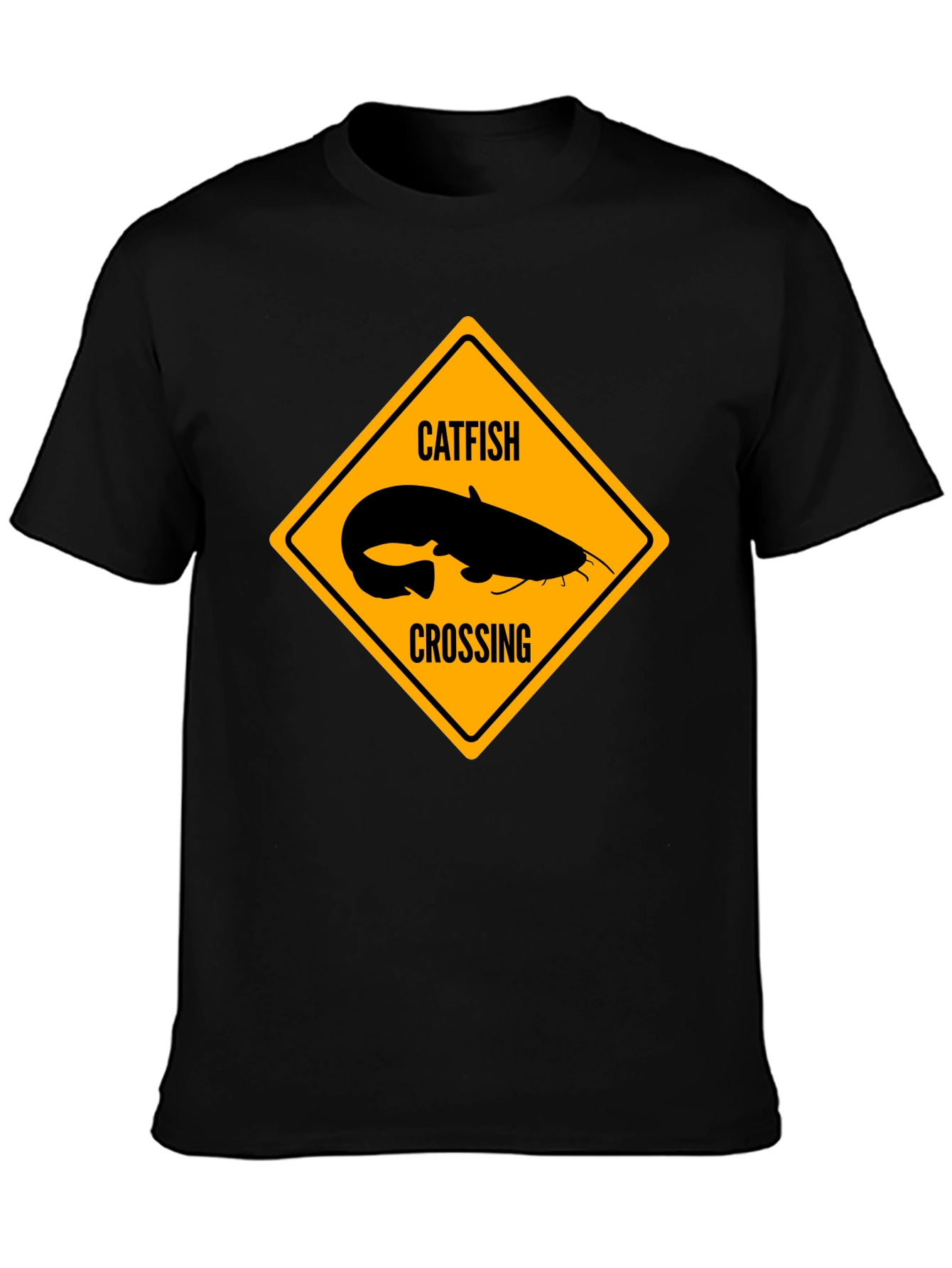 Black Catfish Crossing Graphic T-Shirt - Black view 3