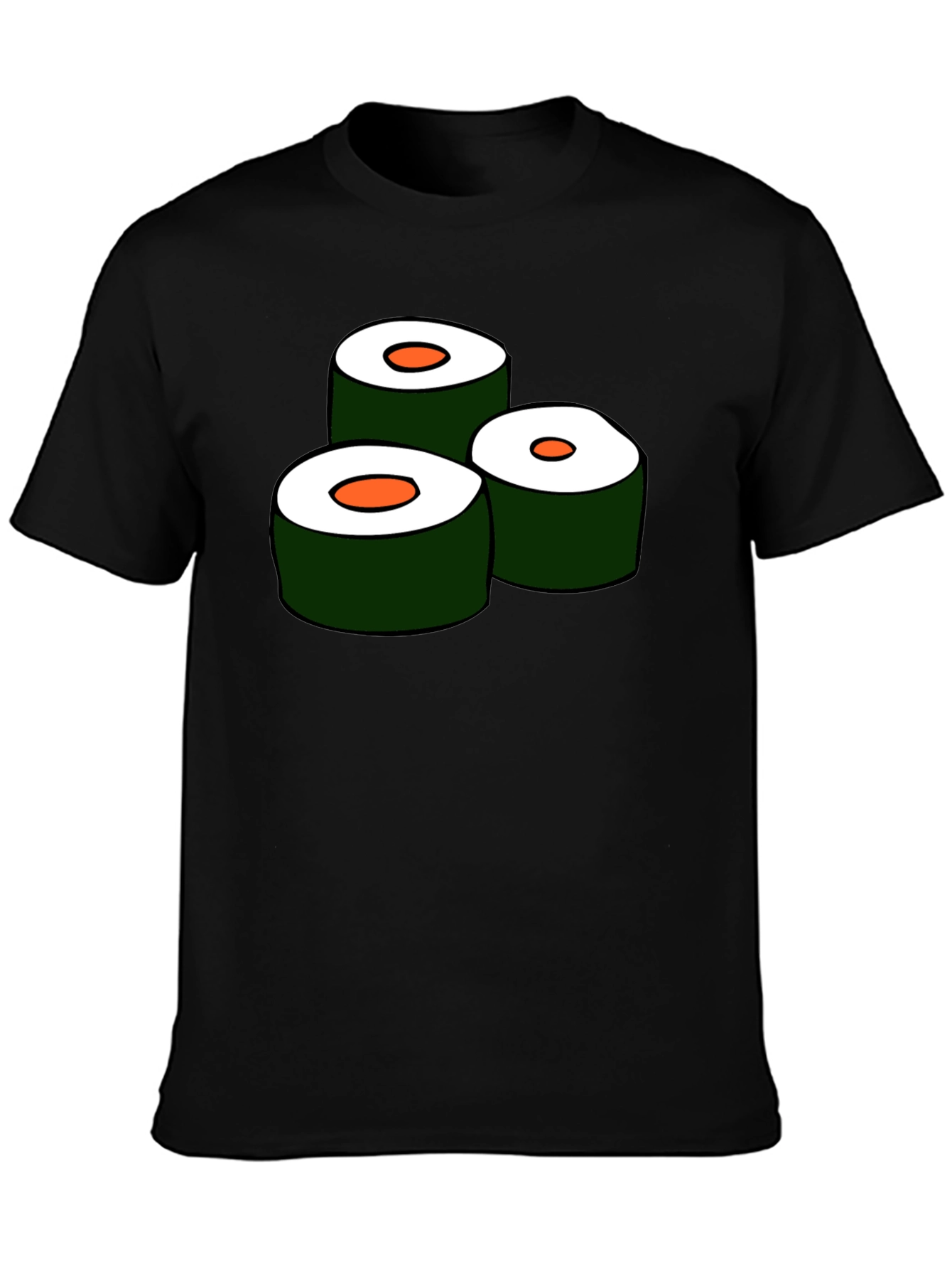 Black Sushi Roll Graphic Tee - Unique Foodie T-Shirt view 3