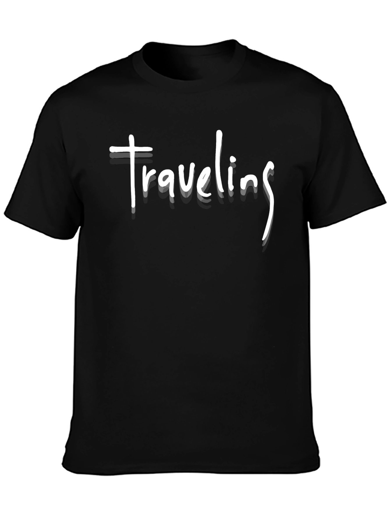 Black Traveling Tee - Black Casual T-Shirt view 3