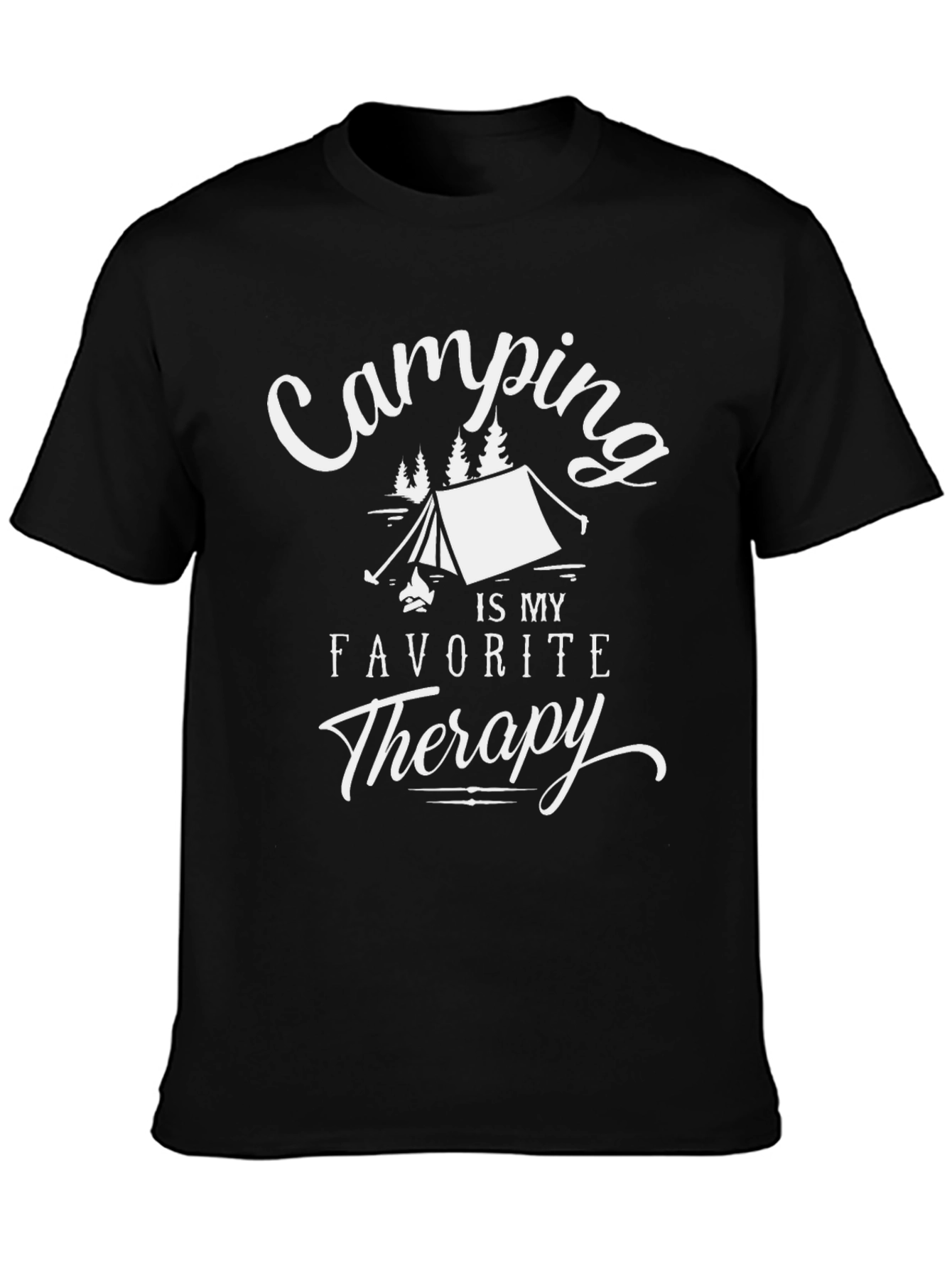 Black Camping is My Favorite Therapy Graphic Tee view 3