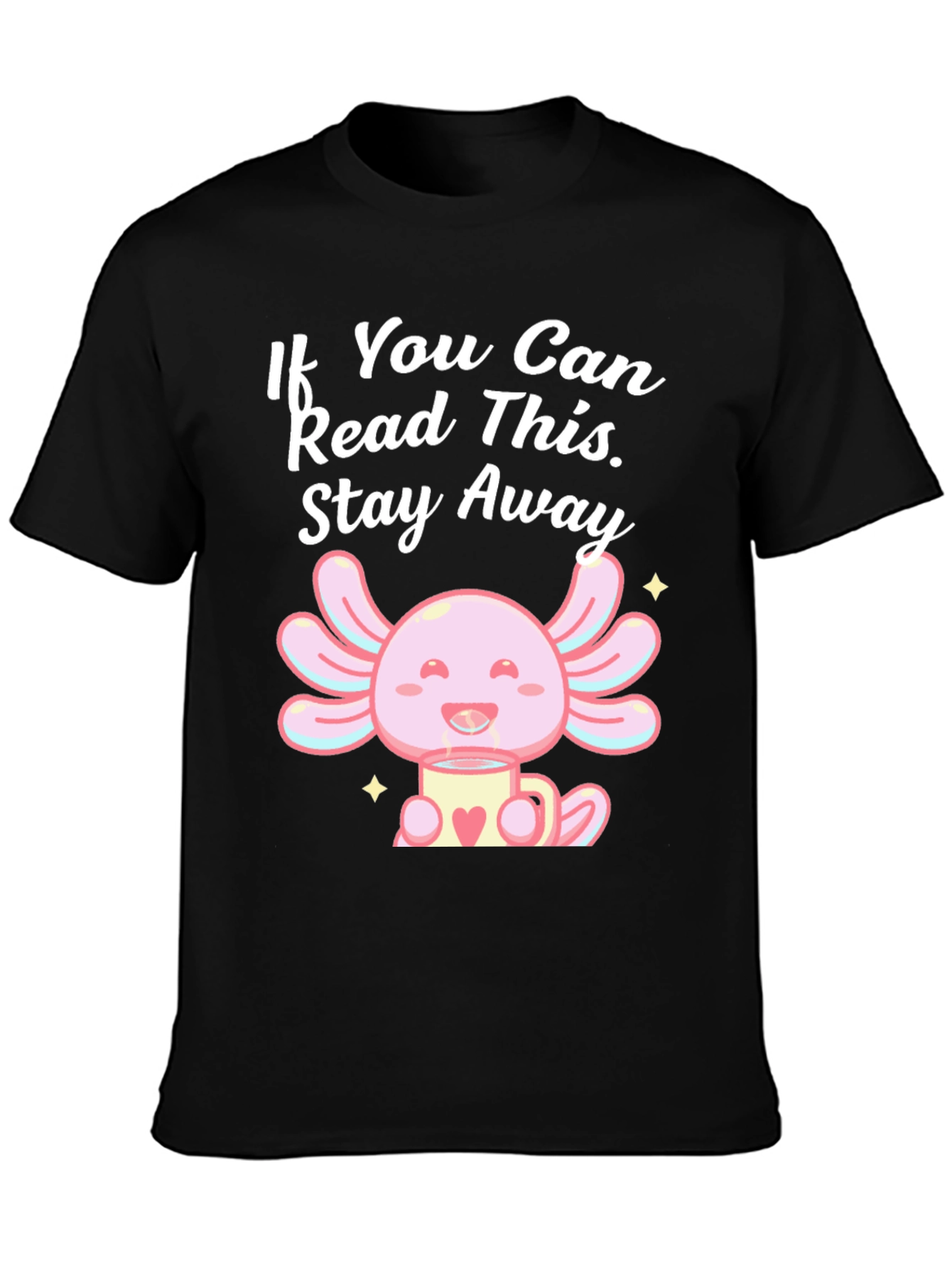 Black Axolotl "Stay Away" Graphic Tee - Black view 3