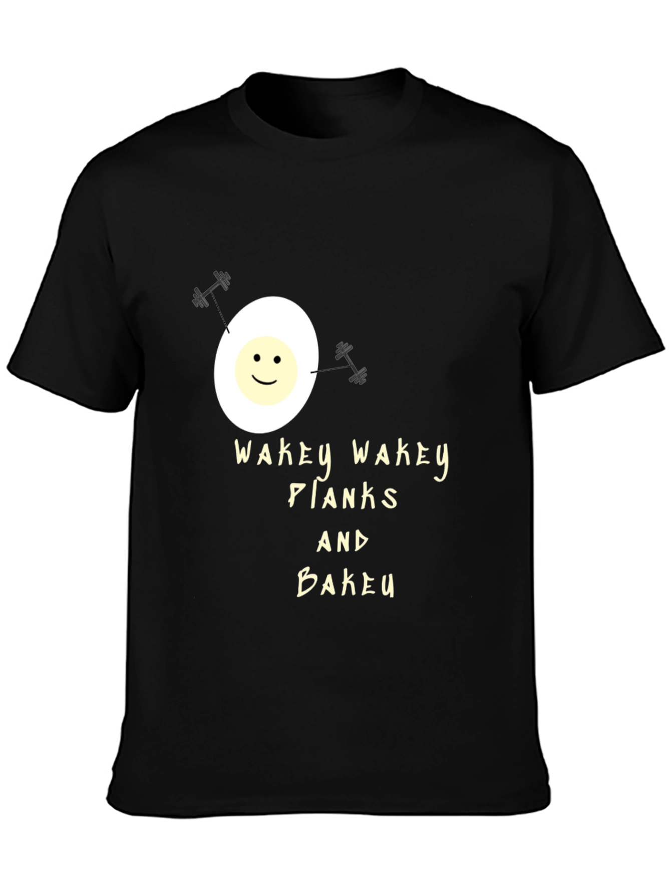 Black Wakey Wakey Planks & Bakey Black Graphic Tee view 3