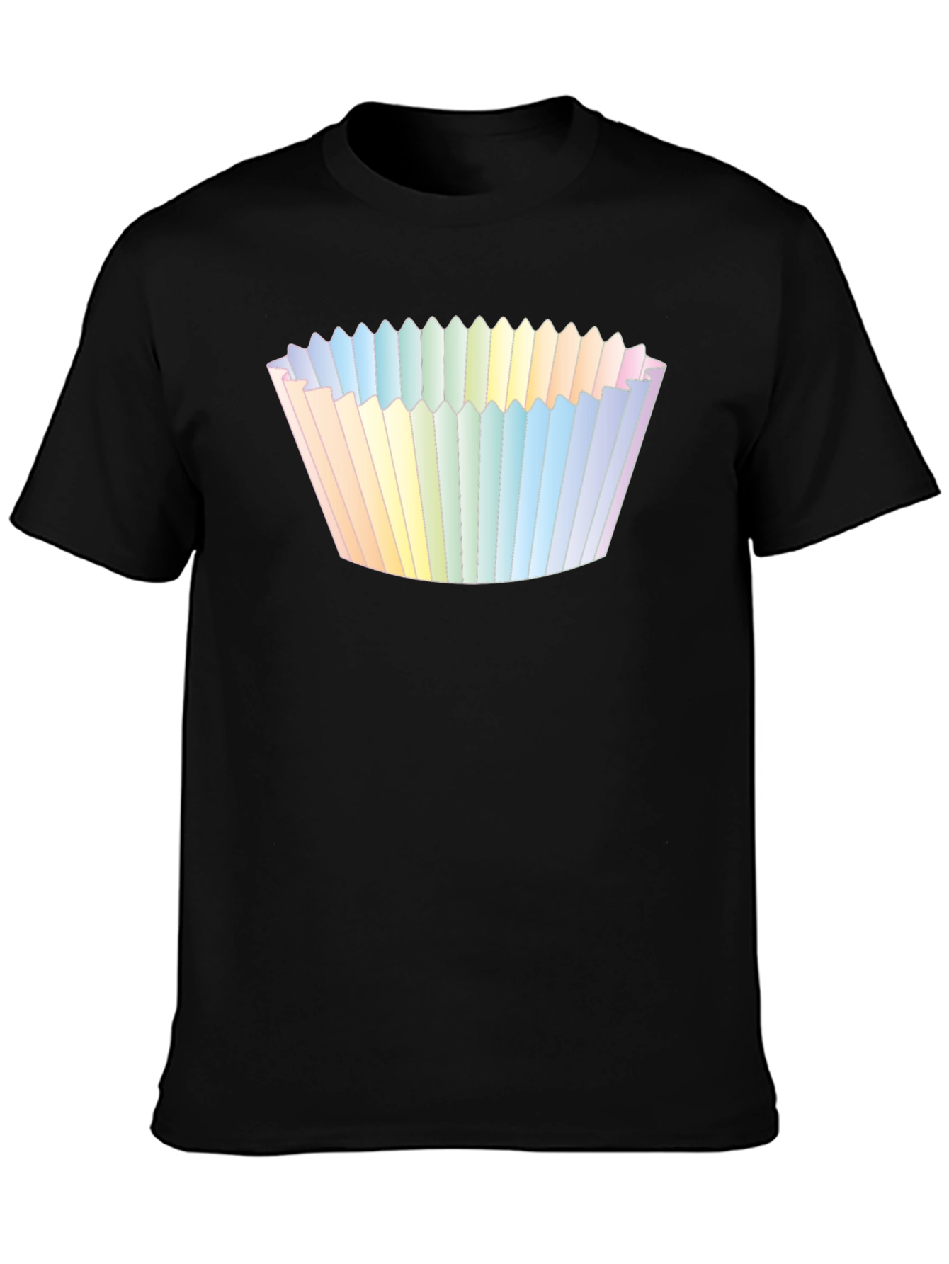 Black Cupcake Liner Graphic Tee - Black Cotton T-Shirt view 3