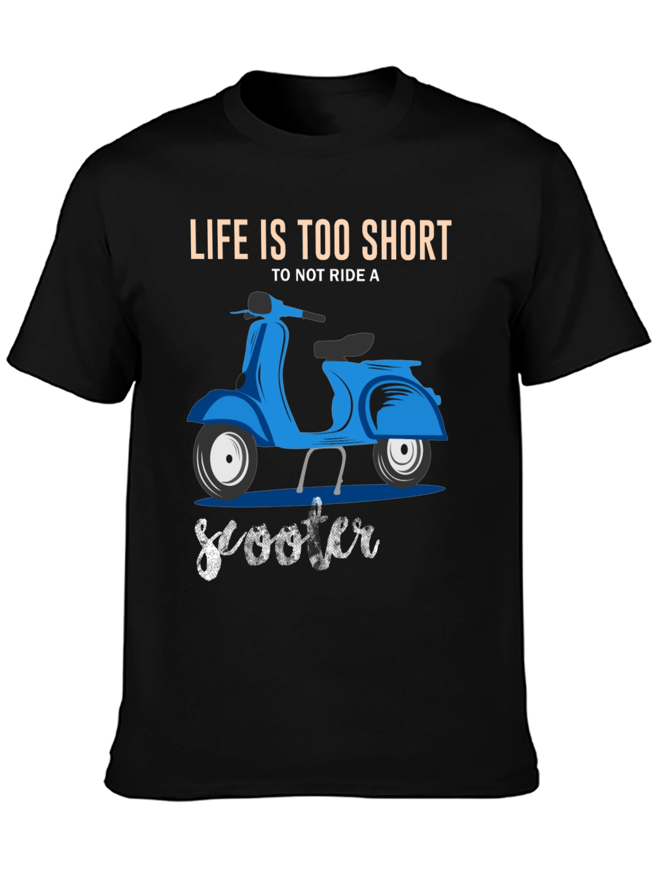 Black Life's Too Short Scooter T-Shirt view 3