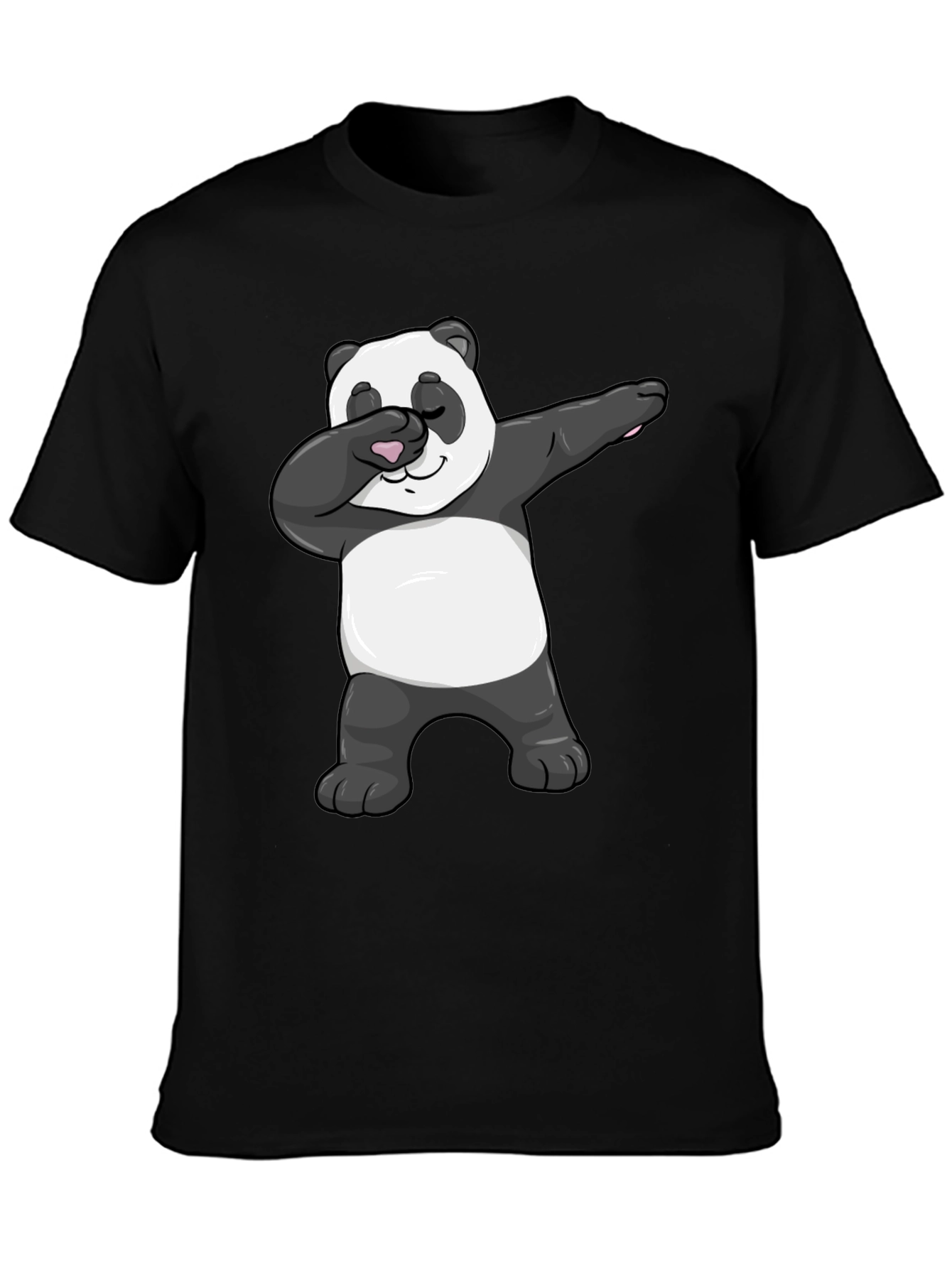 Black Dabbing Panda Graphic Tee - Men's Black T-Shirt view 3
