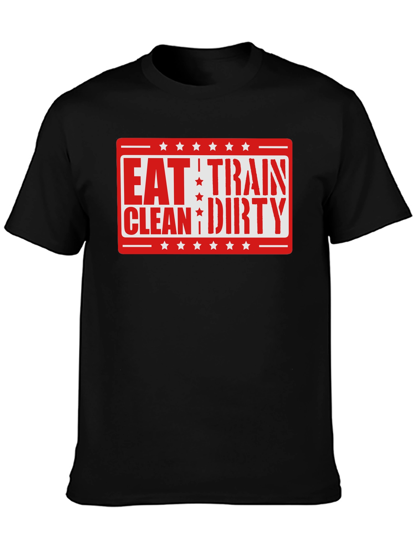 Black Eat Train Clean Dirty T-Shirt - Workout Fitness view 3