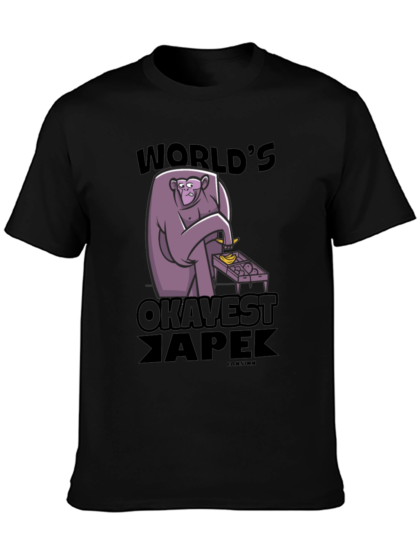 Black World's Okayest Ape Graphic Tee view 3