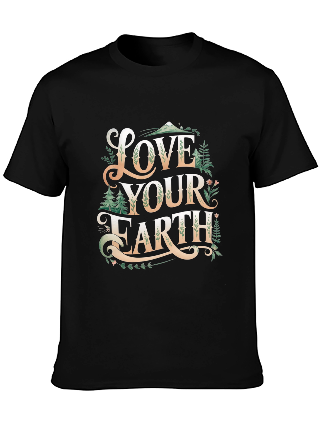 Black Love Your Earth Graphic T-Shirt - Black view 3