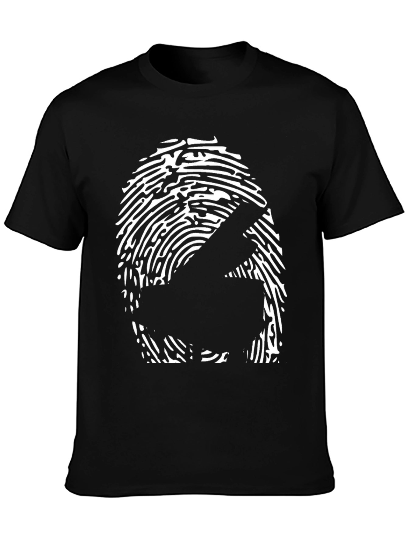 Black Piano Fingerprint Graphic Tee - Music Lover Shirt view 3