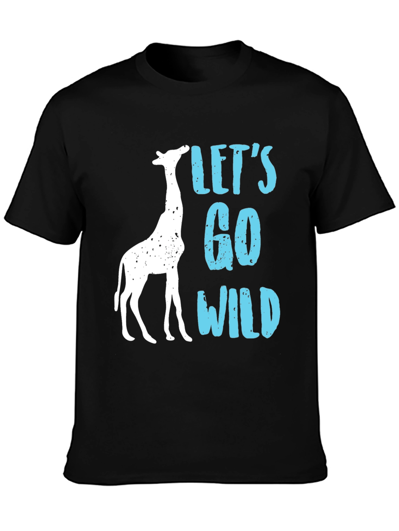 Black Let's Go Wild Giraffe Graphic Tee view 3