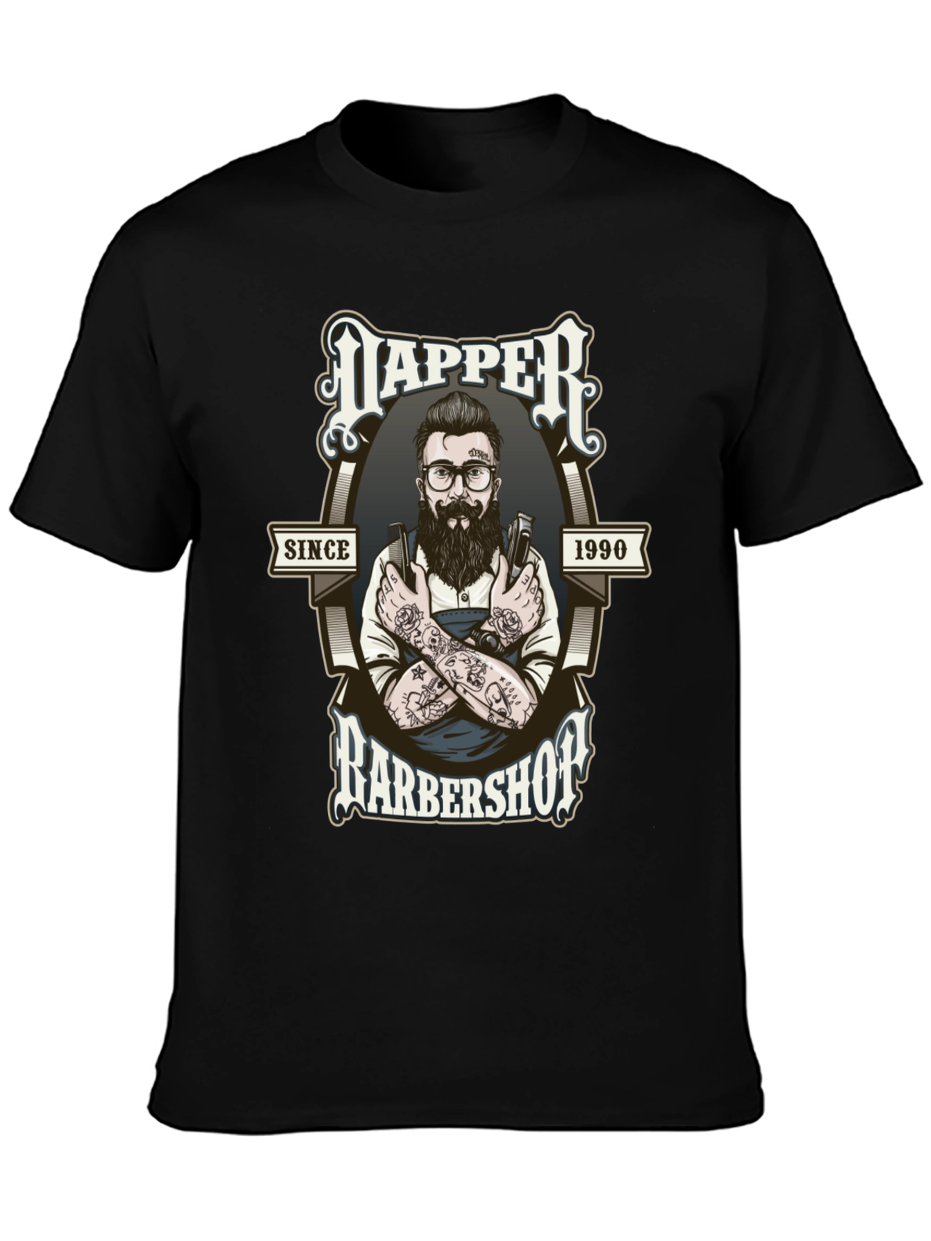 Dapper Barbershop Graphic Tee - Black - 3