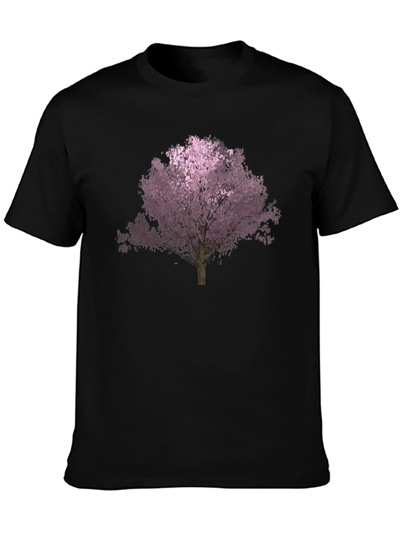 Black Black T-Shirt with Floral Tree Graphic view 3