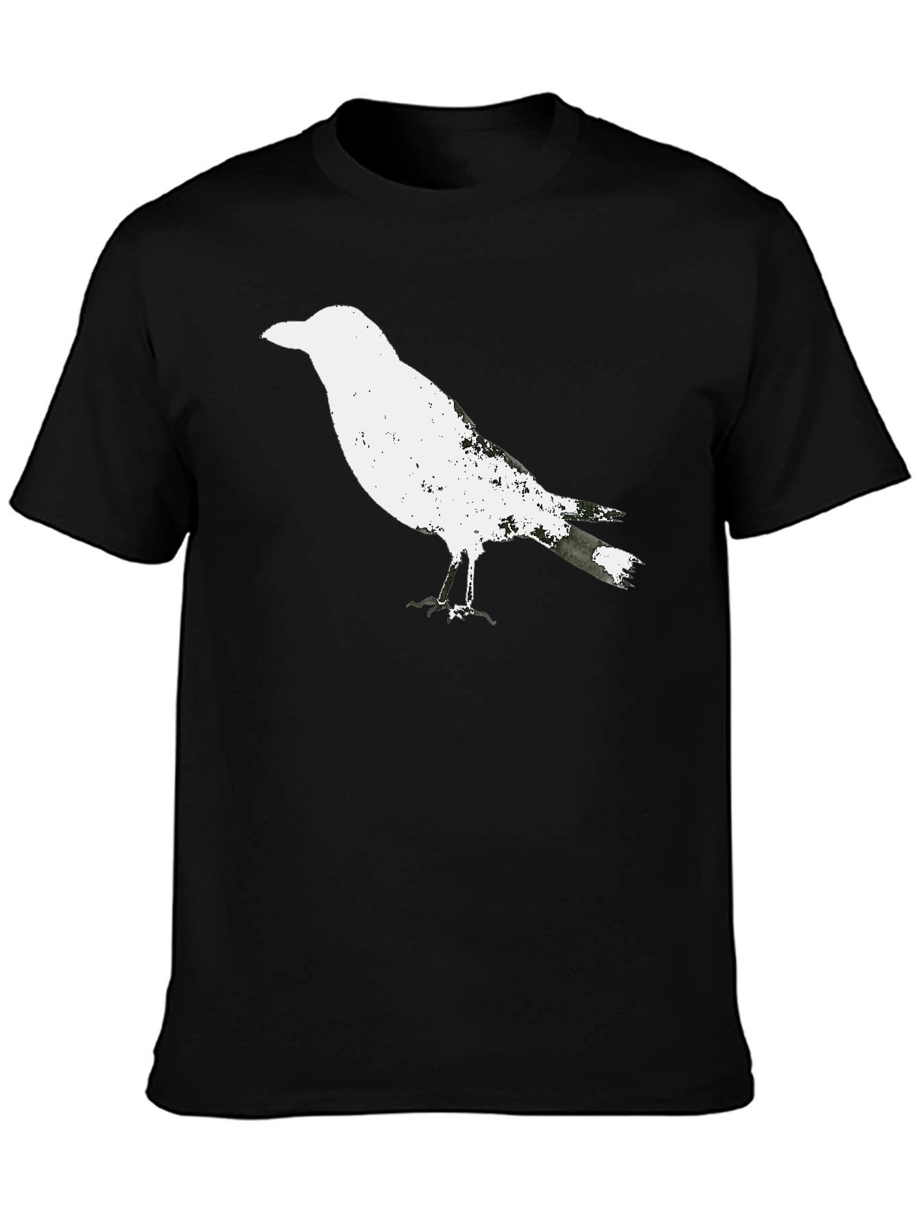 Black Raven Graphic Tee - Black Cotton T-Shirt view 3