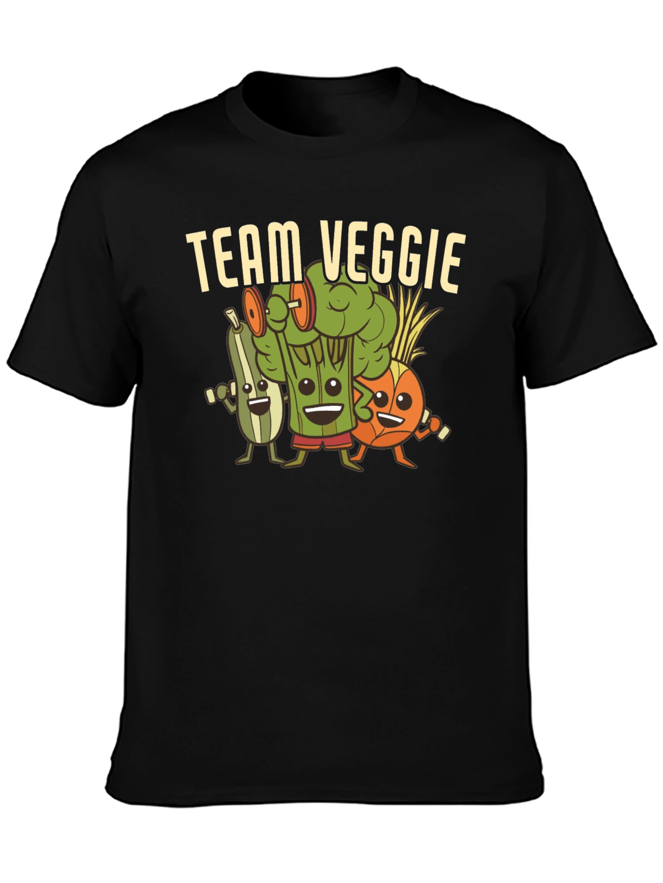 Black Team Veggie Workout Black T-Shirt view 3