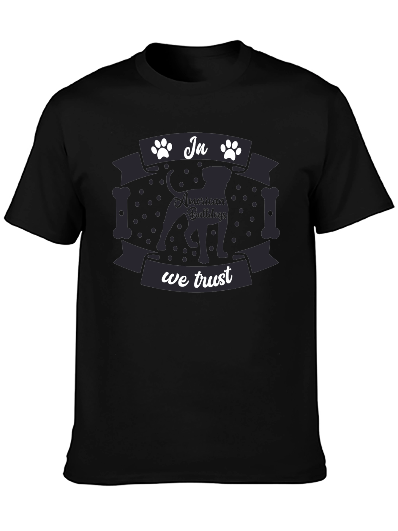 Black In American Bulldogs We Trust T-Shirt view 3