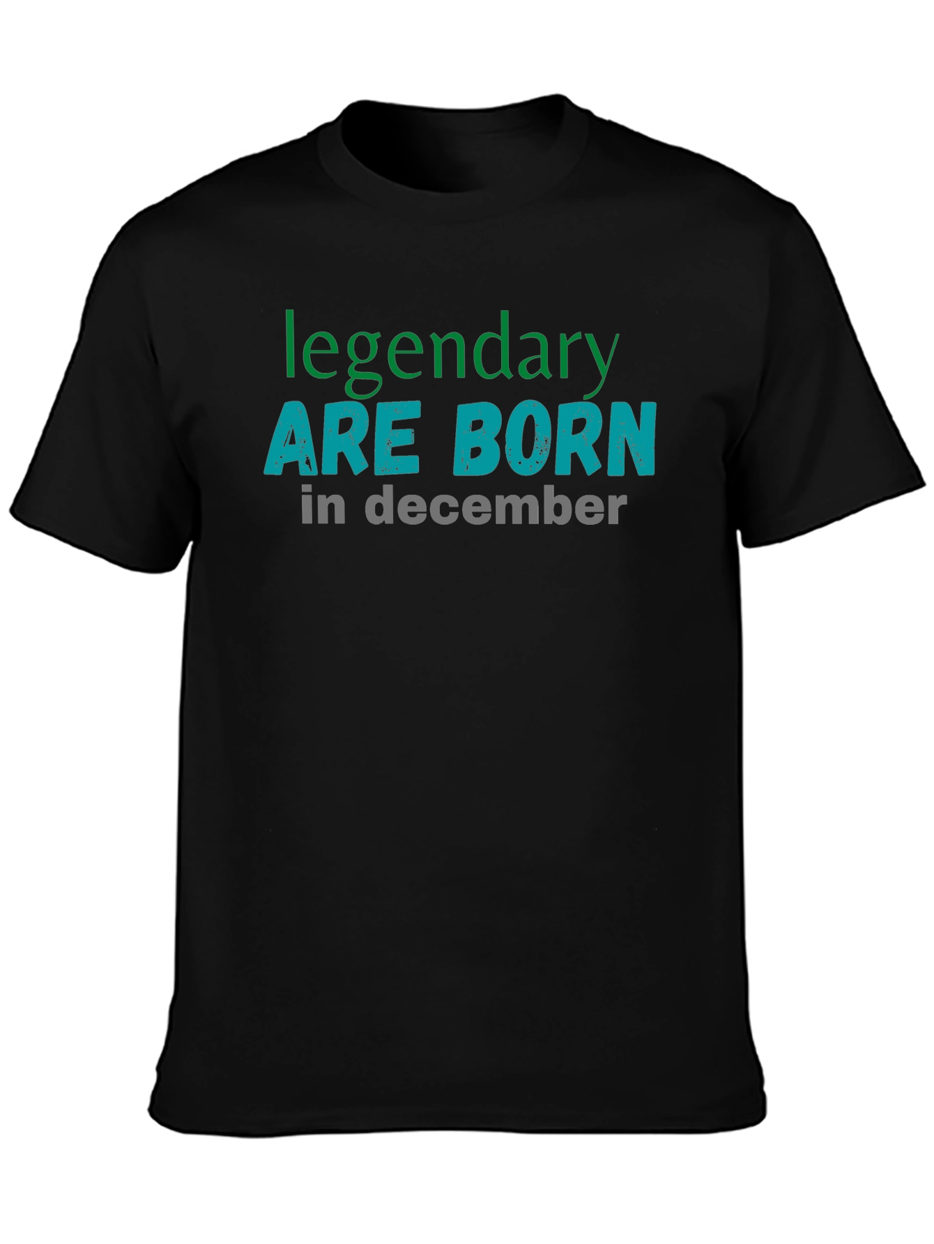 Black Legendary December Birthday Black T-Shirt view 3