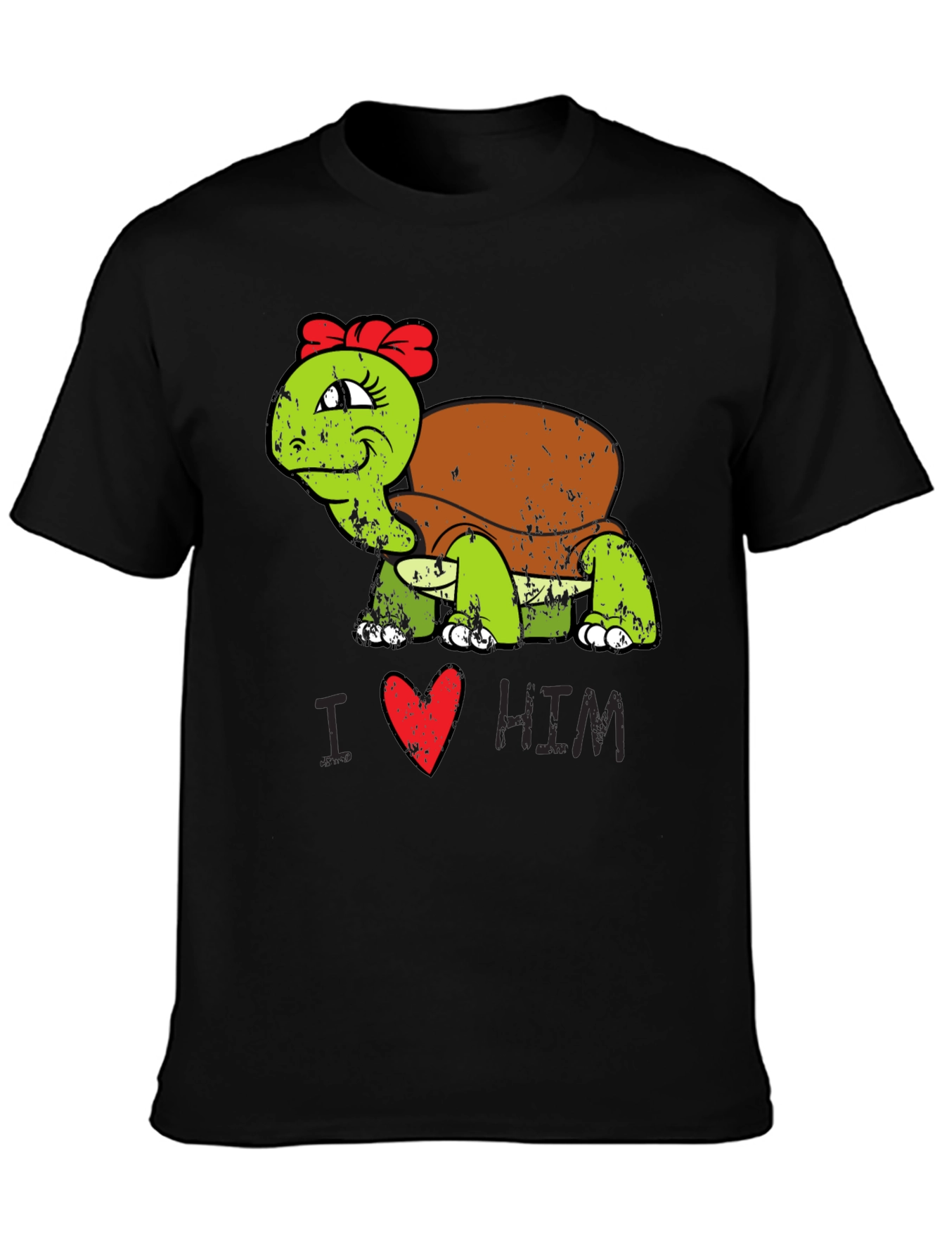 Black I Love Him Turtle T-Shirt view 3
