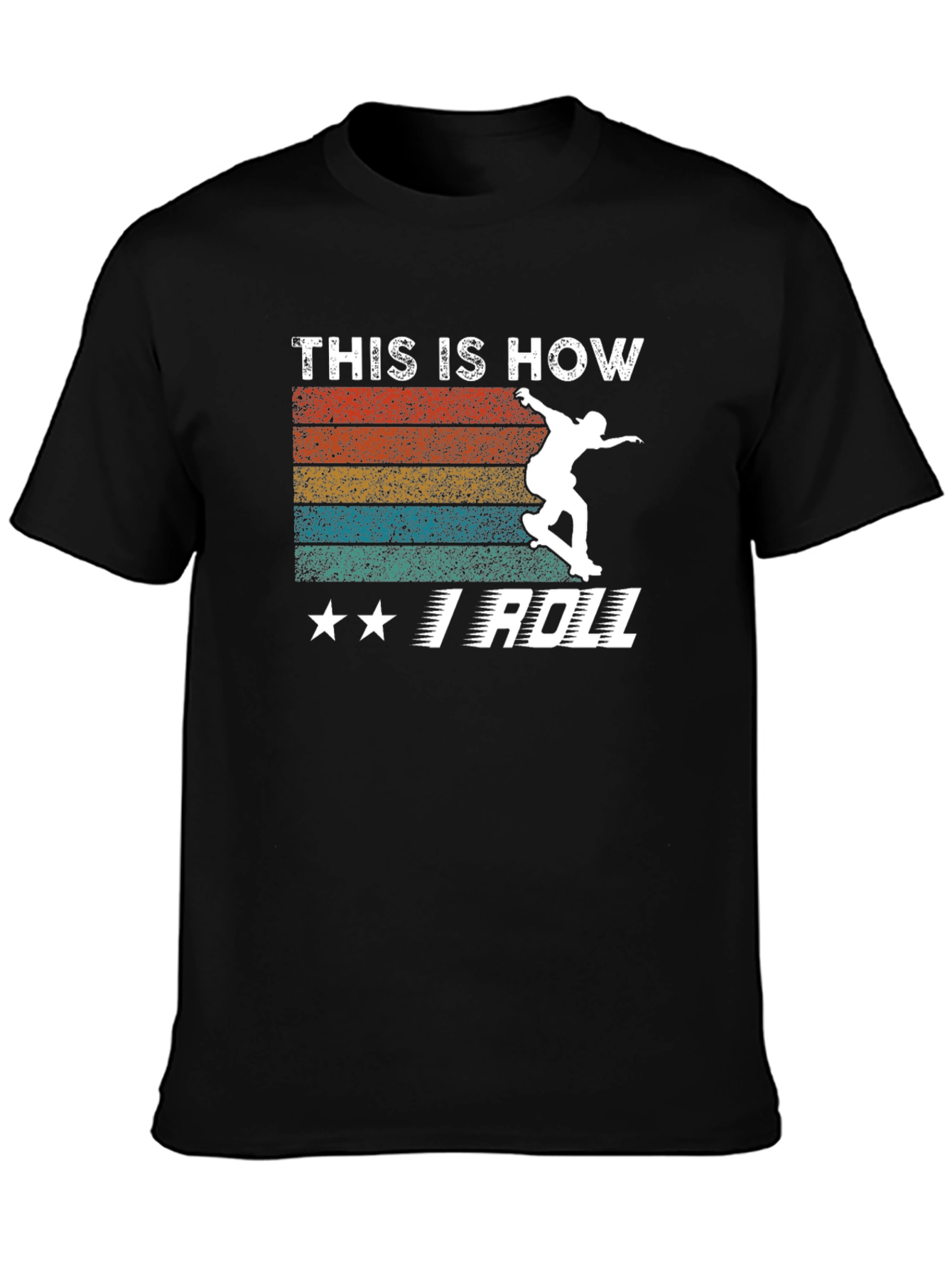 Black This Is How I Roll Skateboarder T-Shirt view 3