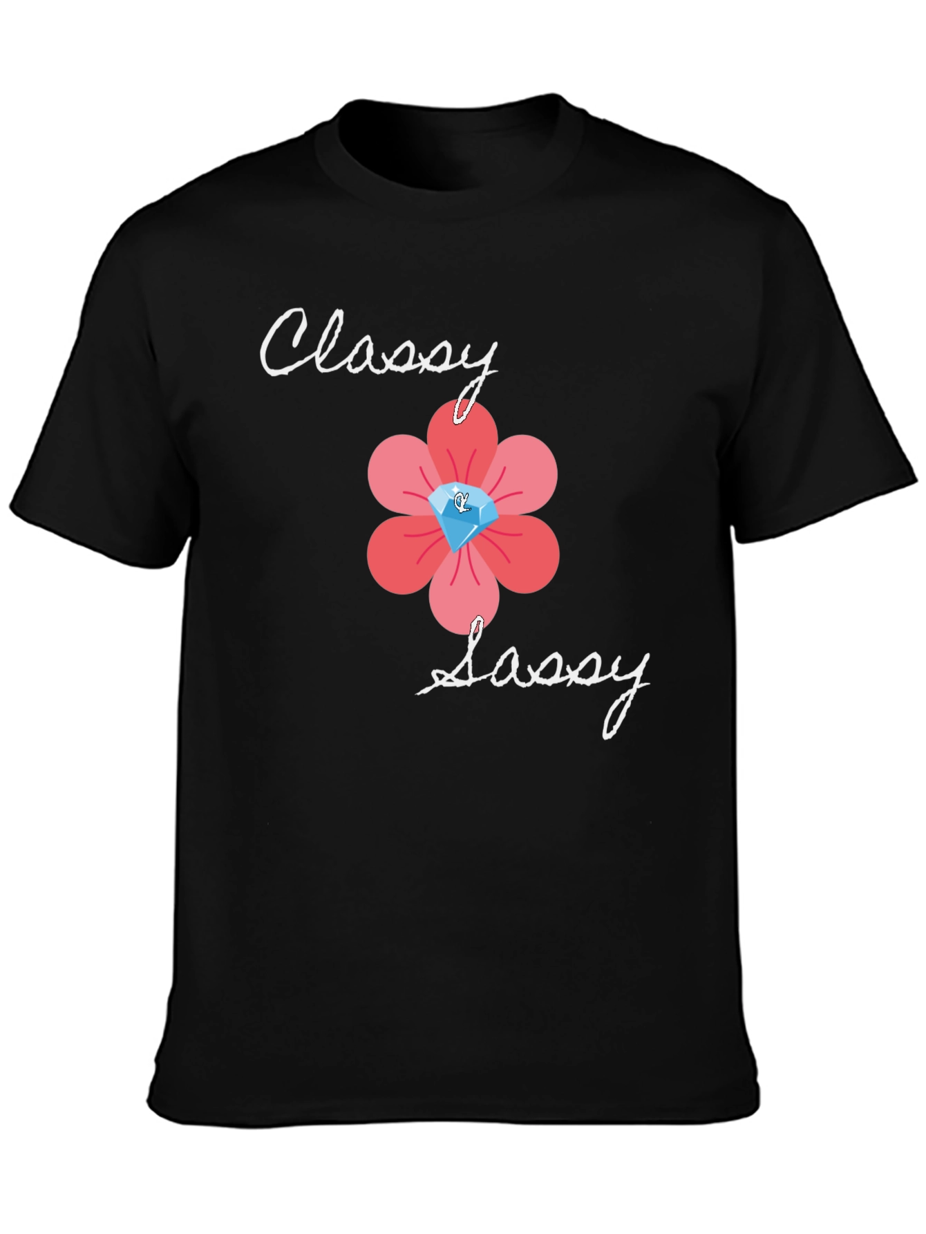 Black Classy Sassy Graphic Tee - Black Casual T-Shirt view 3