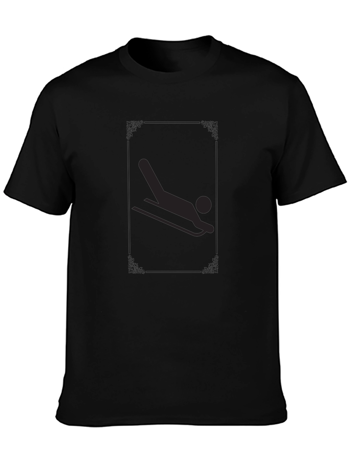 Black Luge Sport Graphic T-Shirt - Black Casual Tee view 3