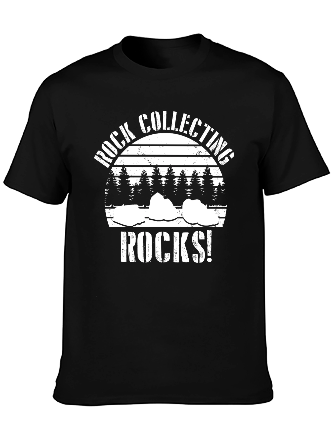 Black Rock Collecting Rocks! T-Shirt view 3